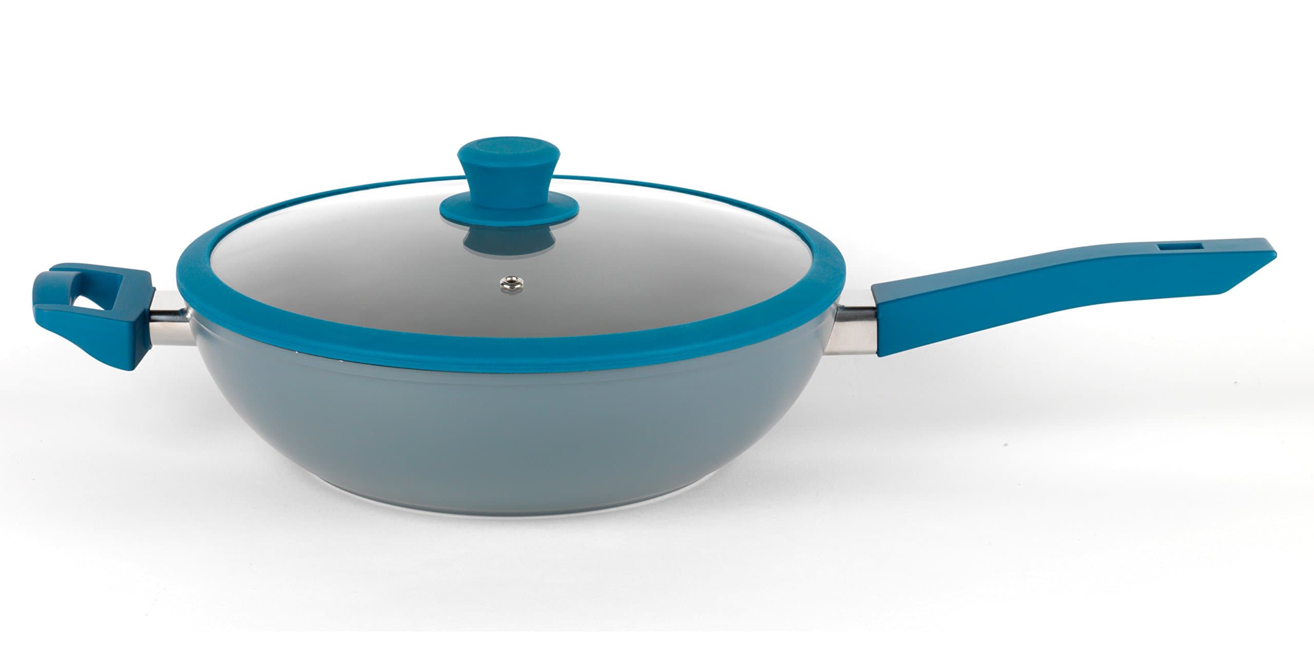 Progress BW04959T Forged Aluminium Non Stick Wok, 28 cm, Teal