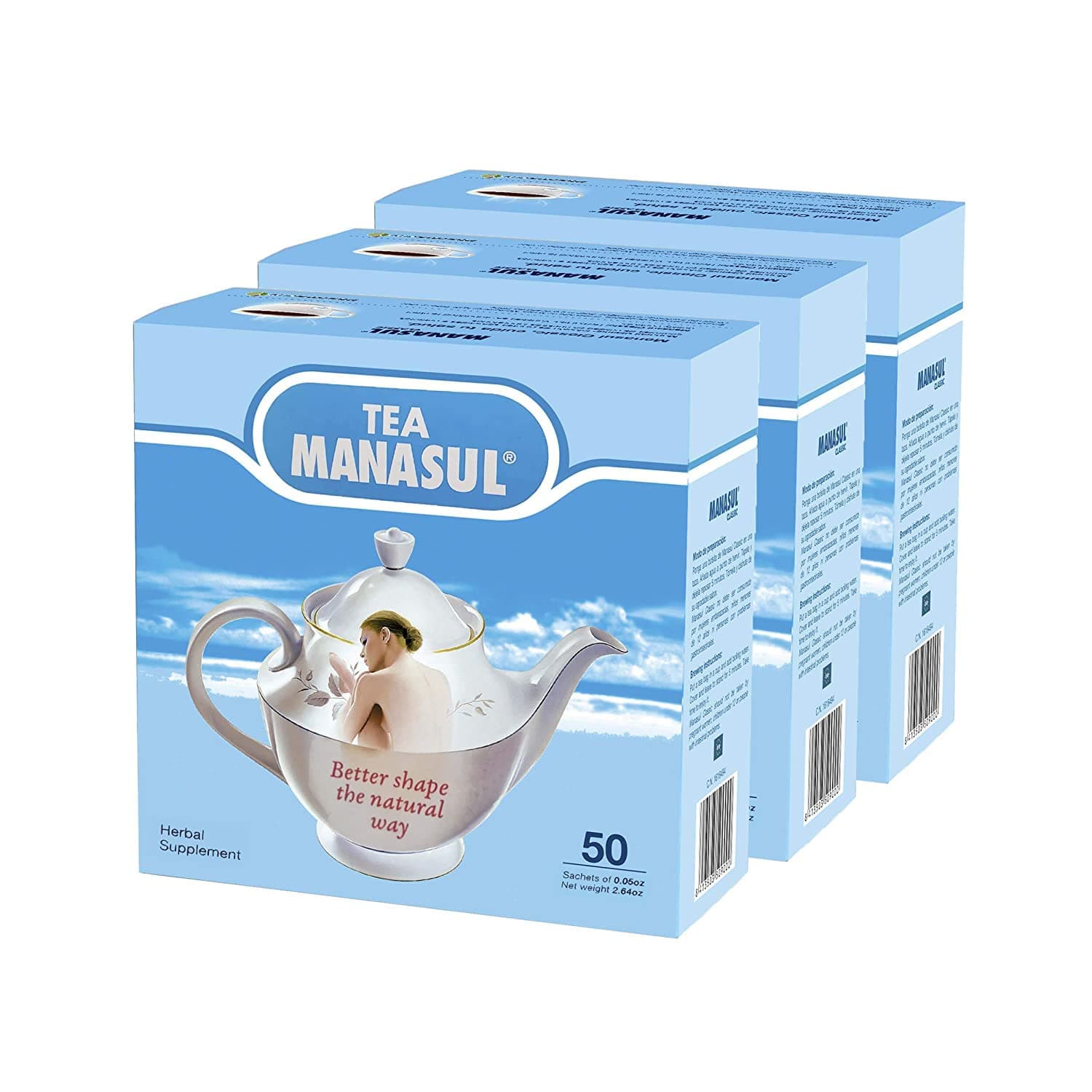 Manasul 50's 150 Total Tea Bags, Pack of 3