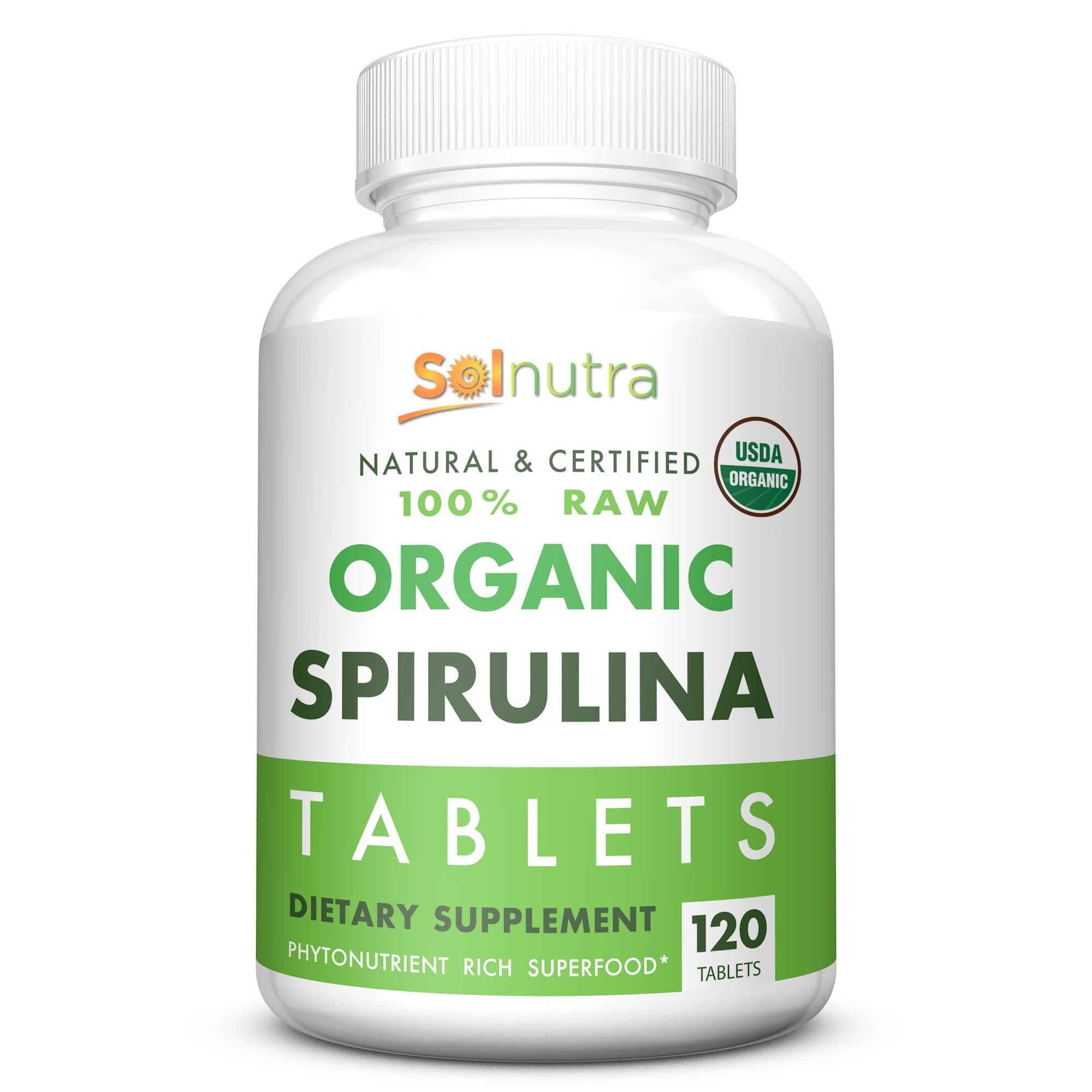 Raw Organic Spirulina Tablets | Natural & Certified 100% Organic (USDA, EU) USP Verified | Vitamin-Packed, Phytonutrient Rich Superfood | Non-GMO, Gluten Free | Vegan, Kosher, Halal