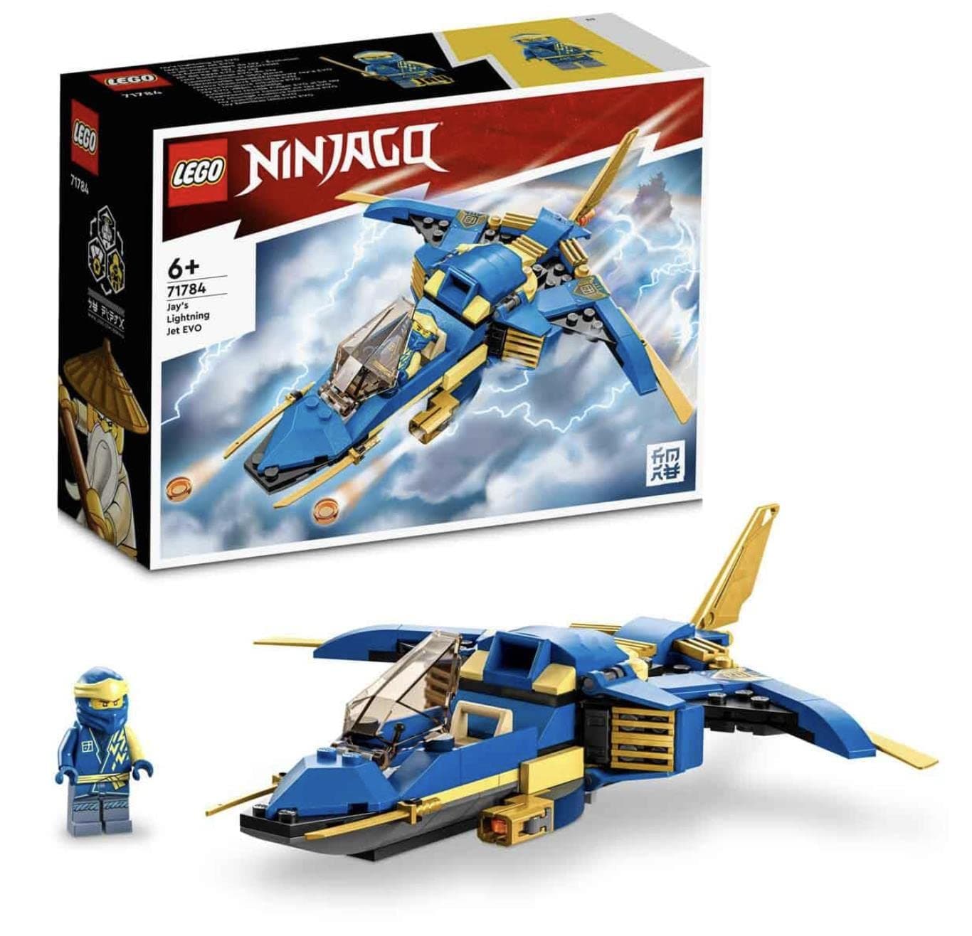 Ninjago Jays Thunder Jet EVO, Upgradable Ninja Toy Plane with Jay Mini Figure, Birthday Gift Idea for Children from 7 Years 71784