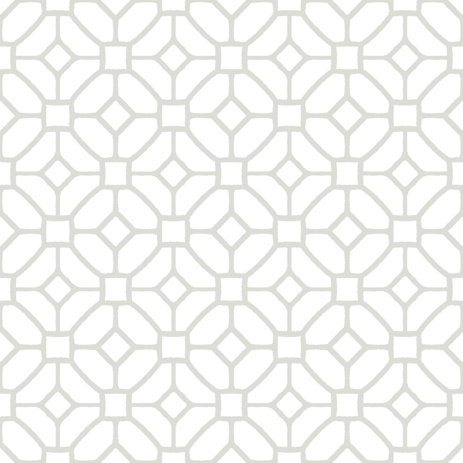 WallPops FP2946 Lattice Peel & Stick Floor Tiles, White & Off-White, 12 x 12 inches