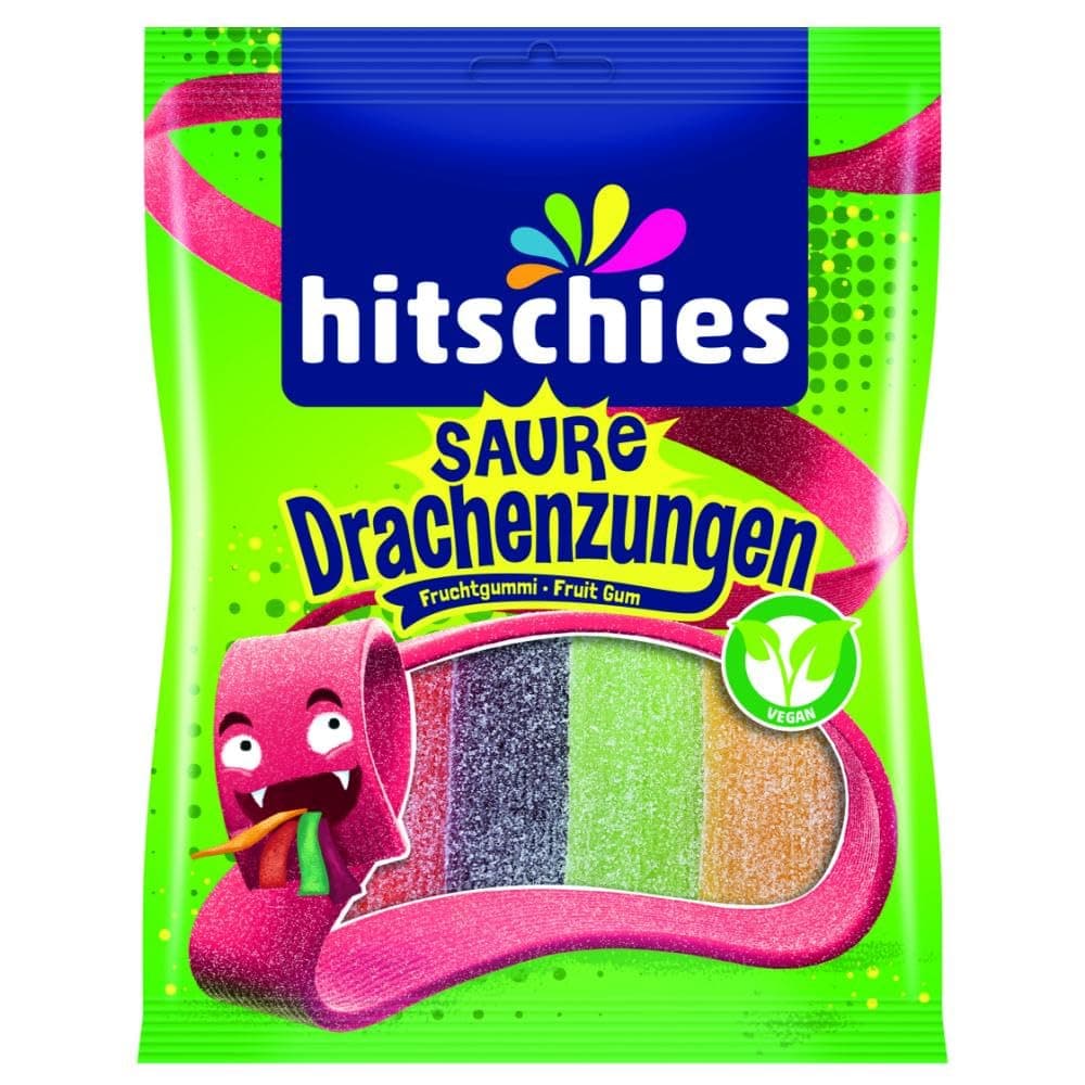 Hitschler Sour Dragon Tongues Vegan Fruit Gum 125 G