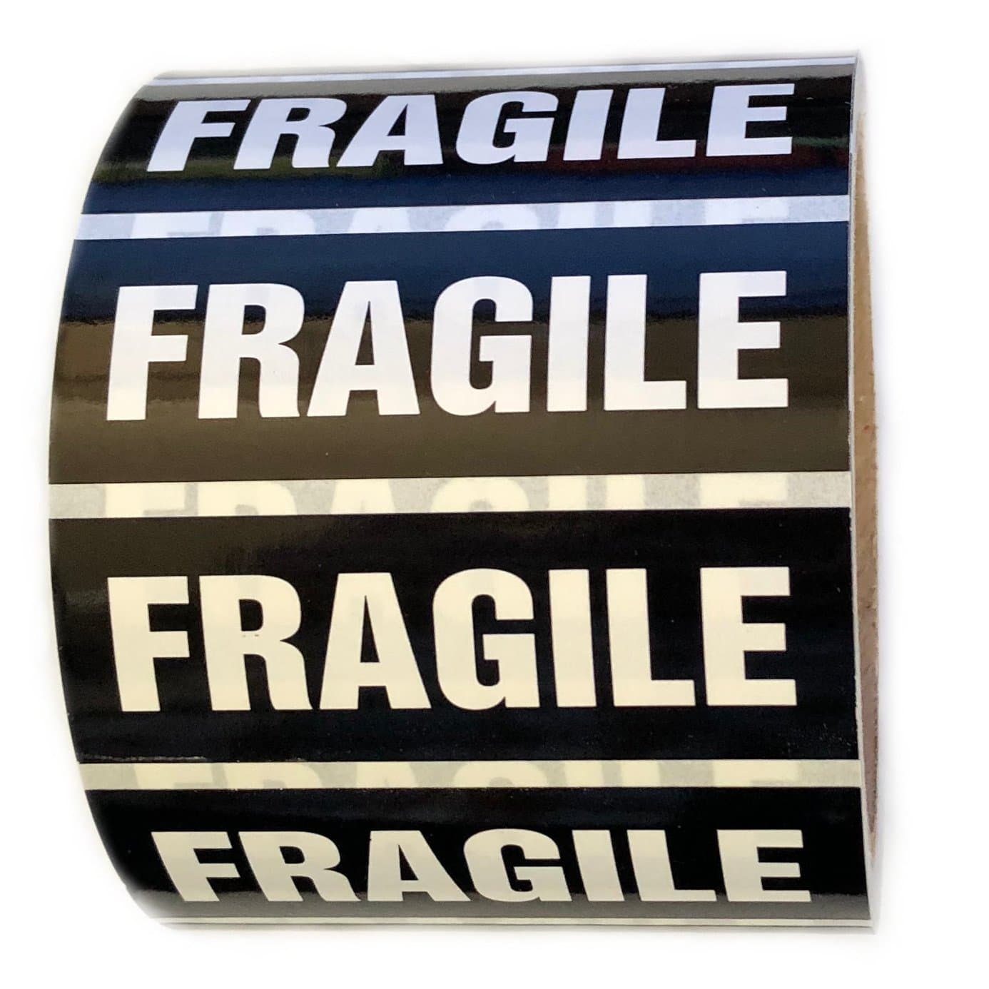 Black and White "Fragile" Sticker Label - 1" by 3" - 500 ct