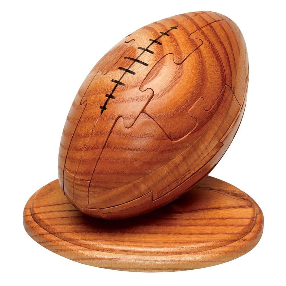 Rosewood 3D Brain Teaser Wood Football Puzzle