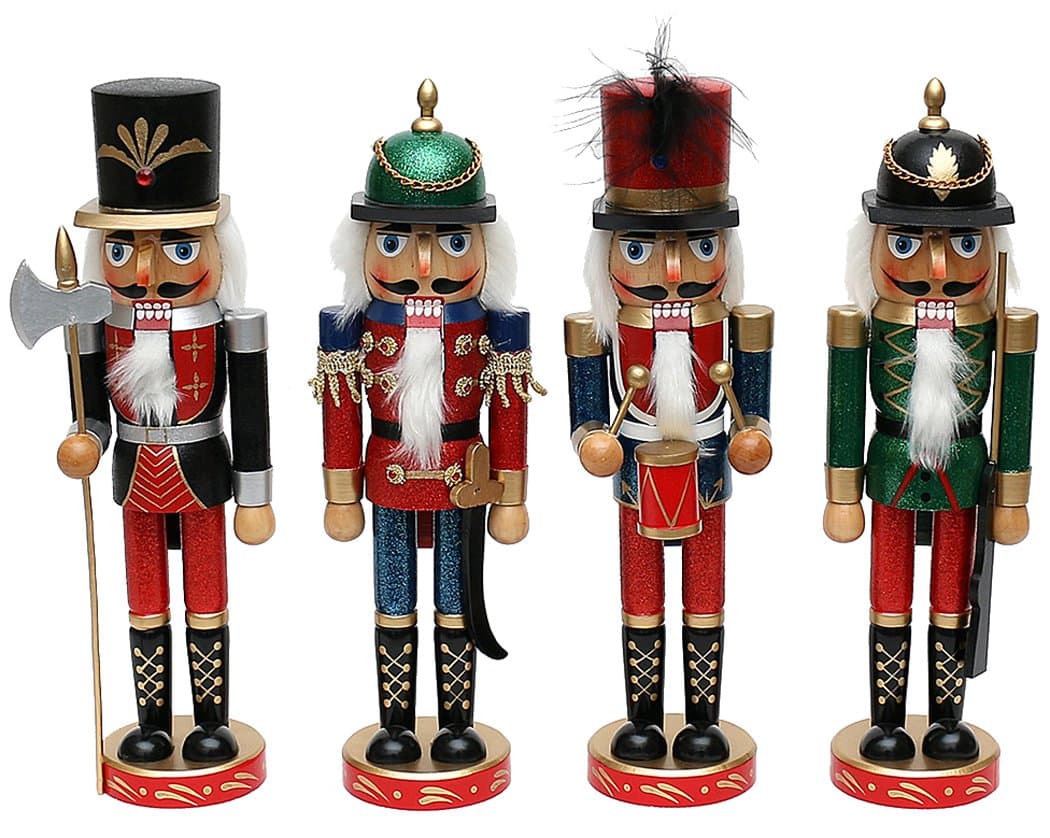Sigro Nutcracker Metallic Soldiers Figure, 35 cm, Wood, Multicolour, One Size, Assorted Figure
