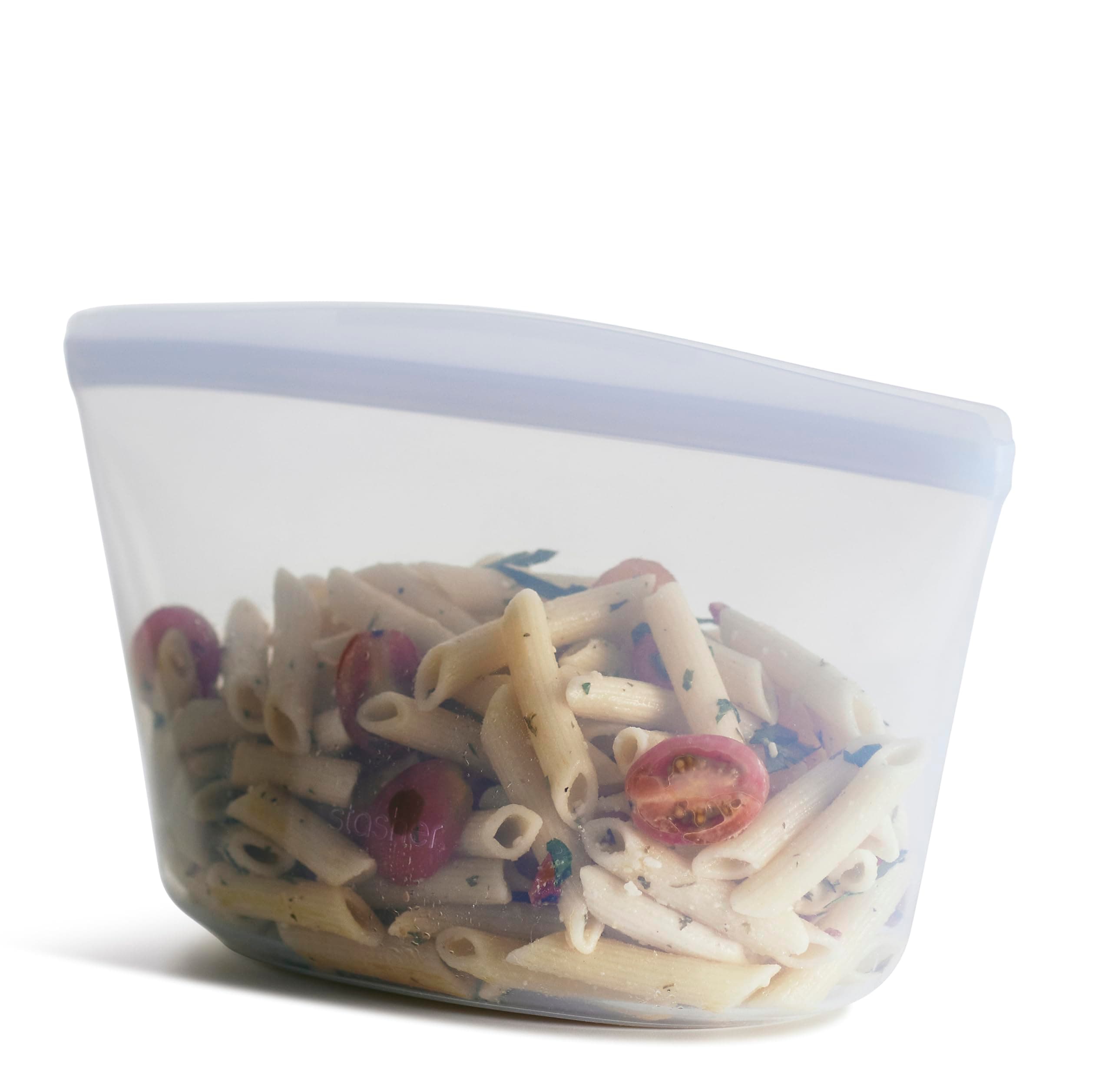 StasherPremium Silicone Reusable Food Storage Bag, Clear | Microwave, Sous Vide, Dishwasher, Oven and Freezer Safe | BPA Free, Leak-free, Eco-friendly, 6-Cup Bowl