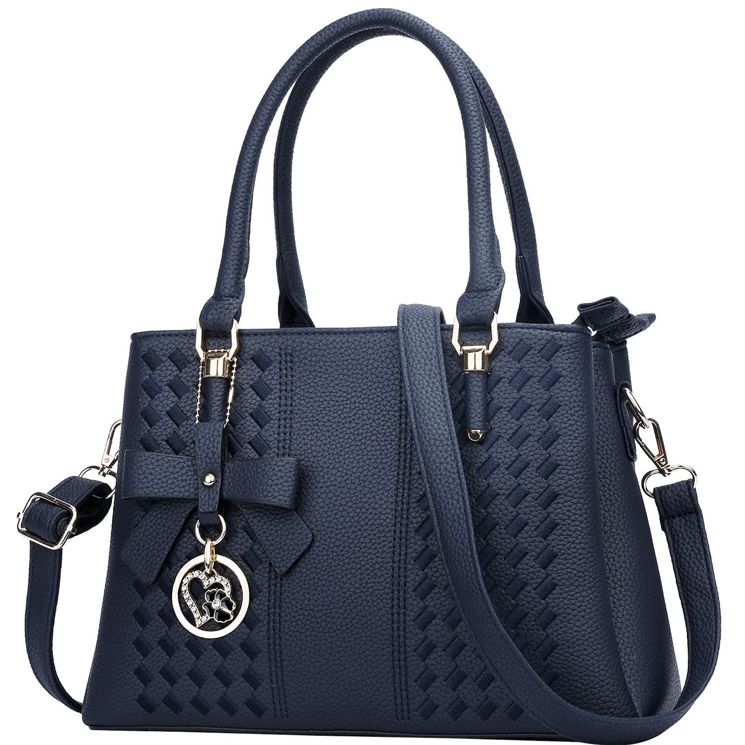 Women Satchel Bags Handle Shoulder Handbags and Purses Pockets Zipper Leather Crossbody Bags