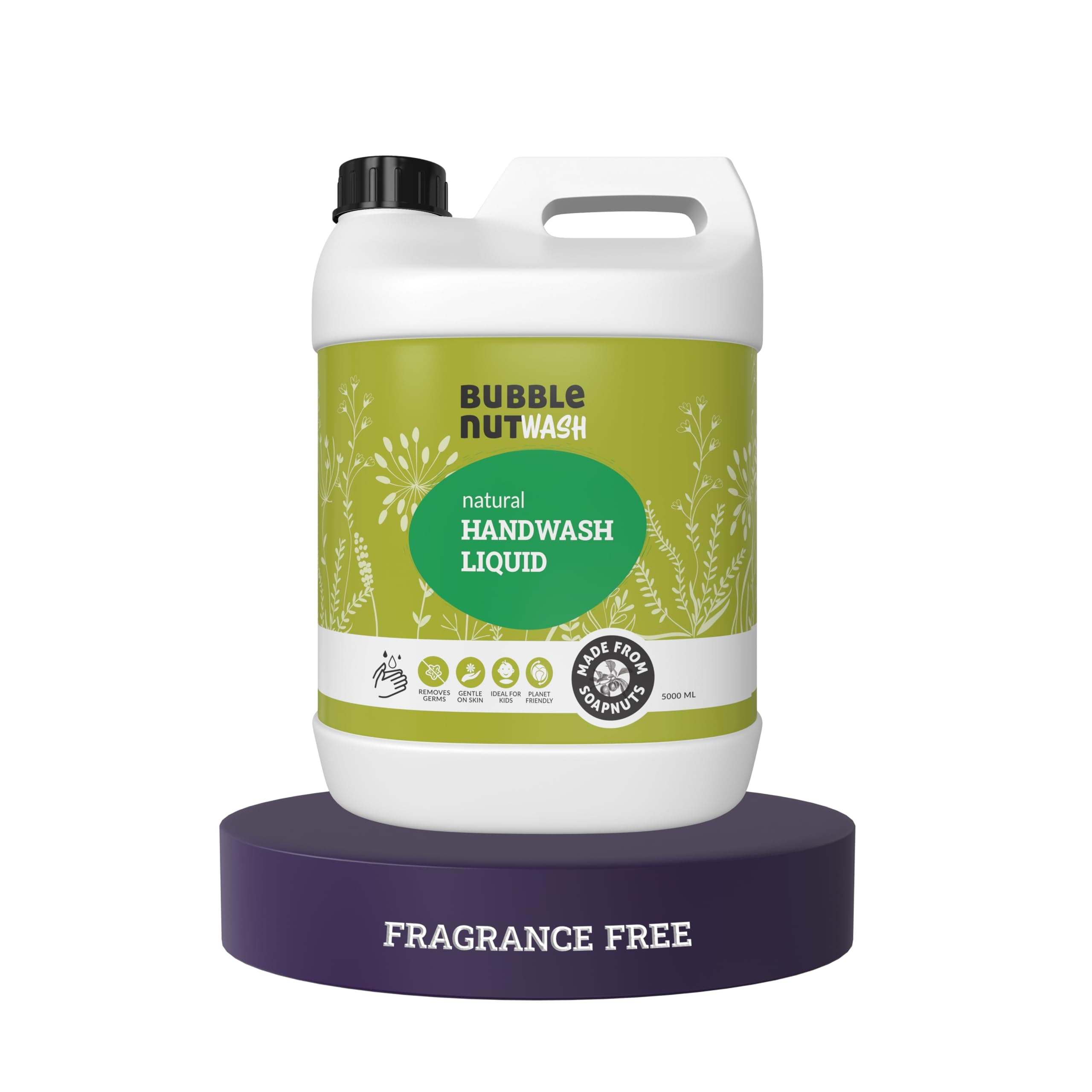 Handwash Fragrance Free, Unscented, Free and Clear, Natural paraben free & Sulphate, SLS free Hand Wash (5 Litres), Hypoallergenic, Sensitive Skin, Moisturising, with Neem,Vegan