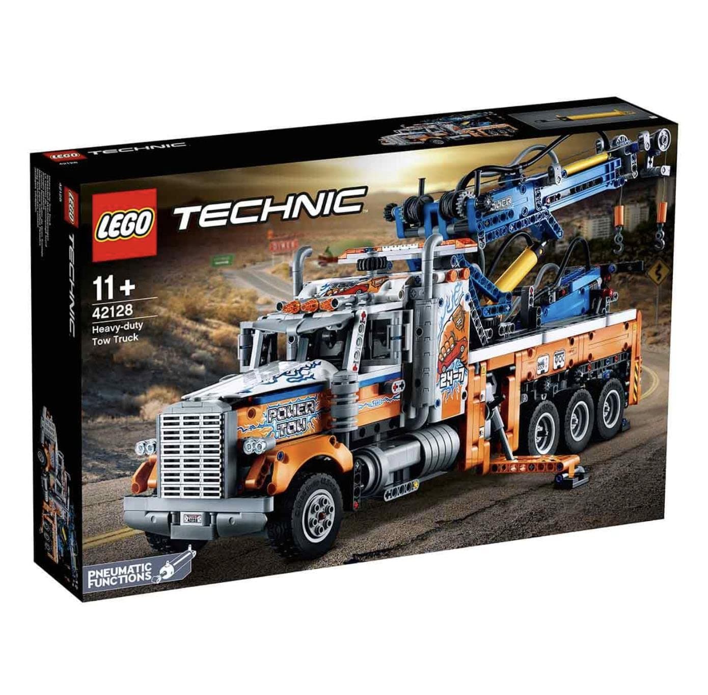 Lego 42128 Technic Heavy-Duty Tow Truck with Crane Toy for Boys & Girls with Mechanical Functions, Model Building Set, Engineering for Kids Series