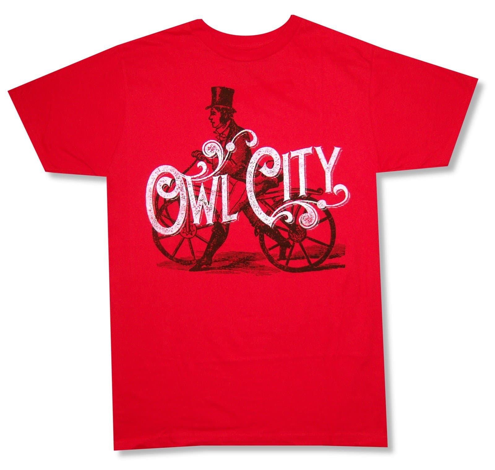 Bravado Adult Owl City "Bicycle" Red T-Shirt (3X-Large)