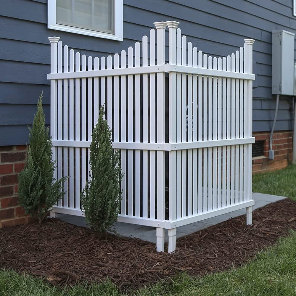 45in H x 36in W (2 Panels) No Dig Enclo Huntersville White Vinyl Privacy Screen, Outdoor Privacy Panels, Trash Can Enclosure, Air Conditioner Fence, Pool Equipment Enclosure, ZP19036