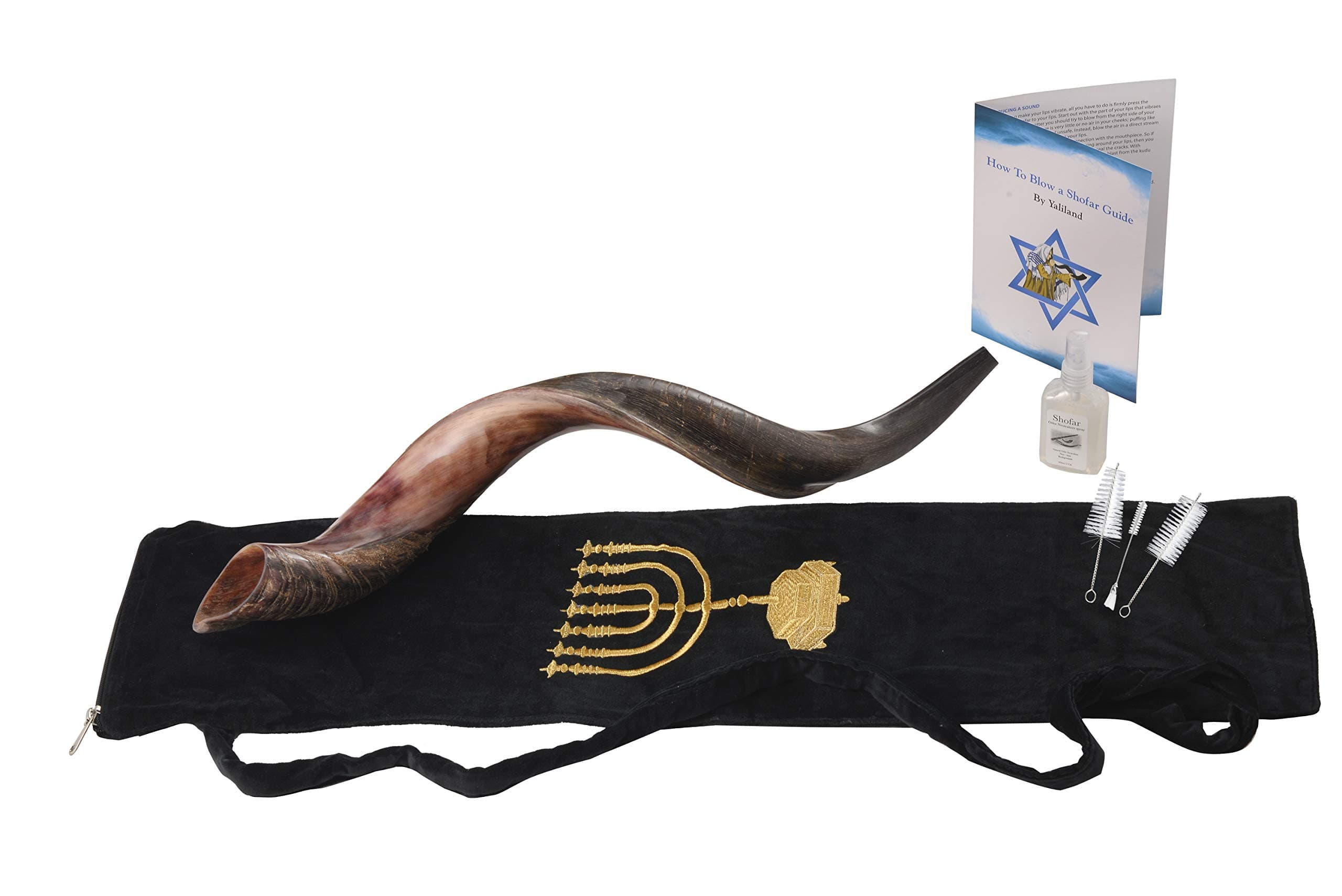 28"-31"" Yemenite Chofar Shofar Kosher Half Natural Half polish great sound + Free Bag (One Pack)