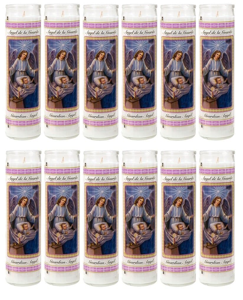 Guardian Angel Religious Candle, Devotional, Vigil, Novena, Prayer, Saints, Candles, White, 12pk (1 Cases)