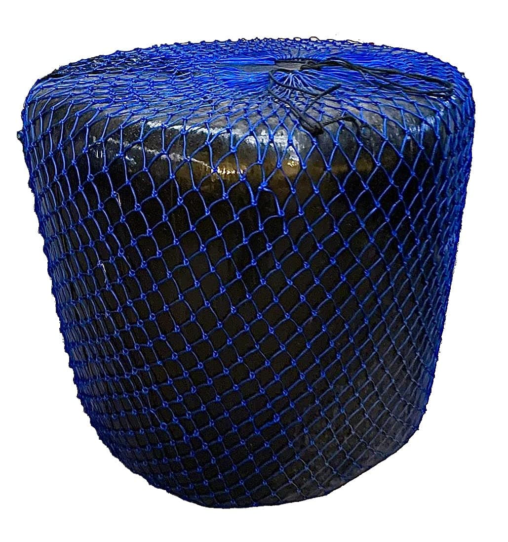 Round Bale Hay Net for Horses, Fits 4-ft Round Bales, 2" Slow-Feeder Mesh, Heavy-Duty Nylon with Drawstring — Field Hay Net to Reduce Hay Waste, 5 ft x 4 ft