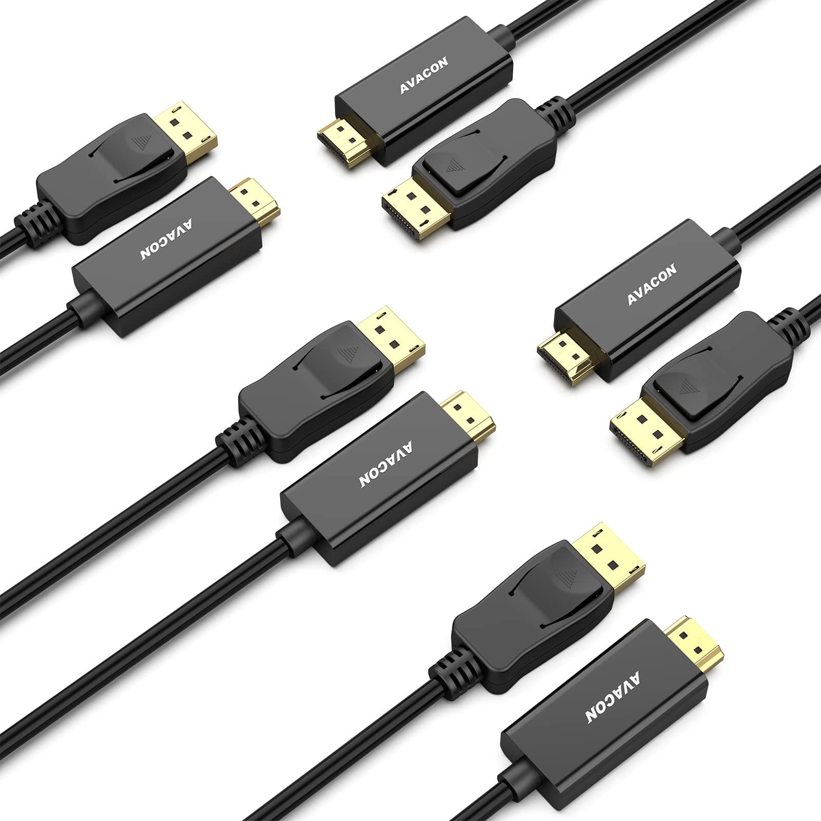 4K DisplayPort to HDMI 6 Feet Cable 5 Pack, Uni-Directional DP 1.2 Computer to HDMI 1.4 Screen Cable Compatible with HP, ThinkPad, AMD, NVIDIA, Desktop