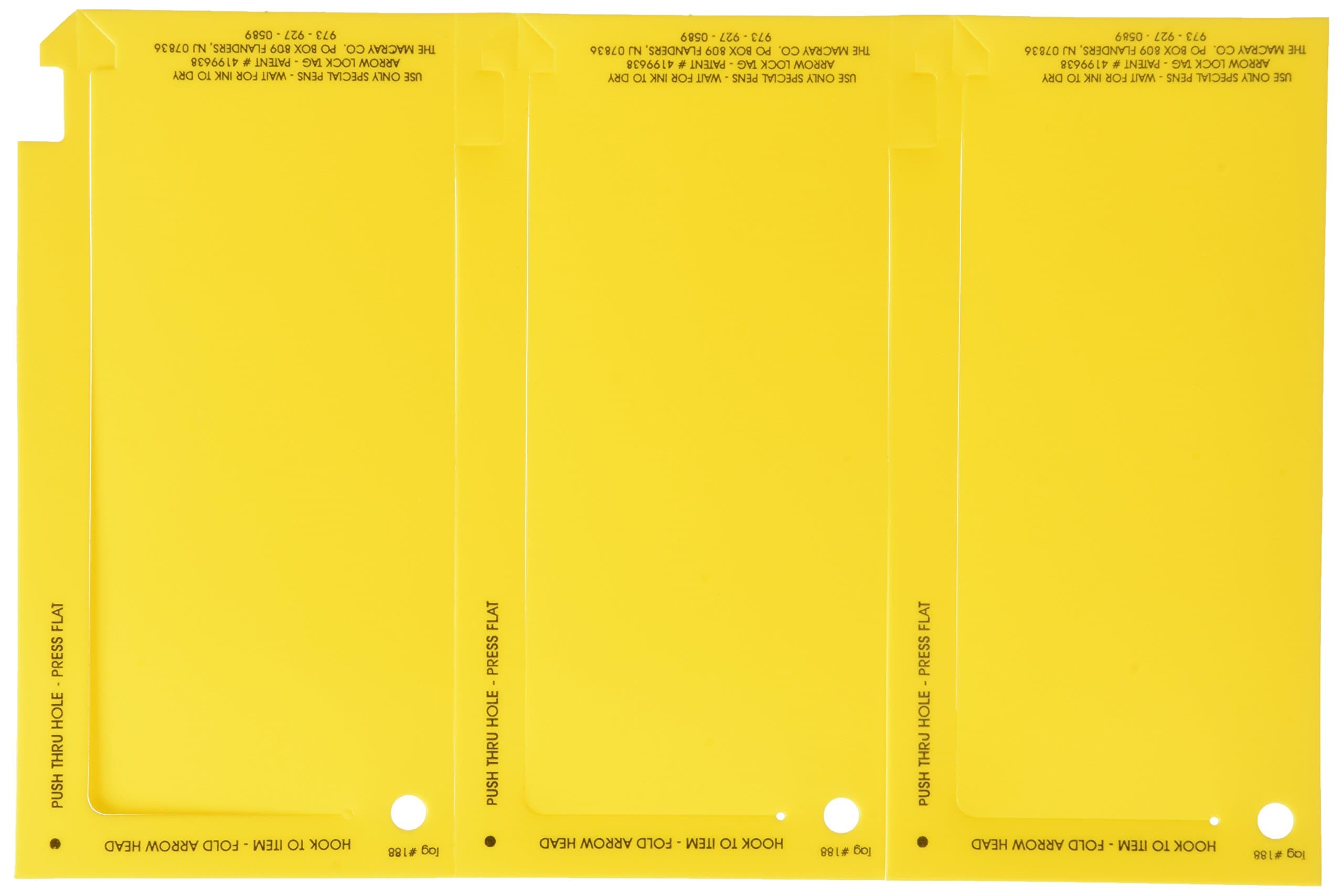 Macray 188 Yellow Arrow Lock Tag 3*6 inches