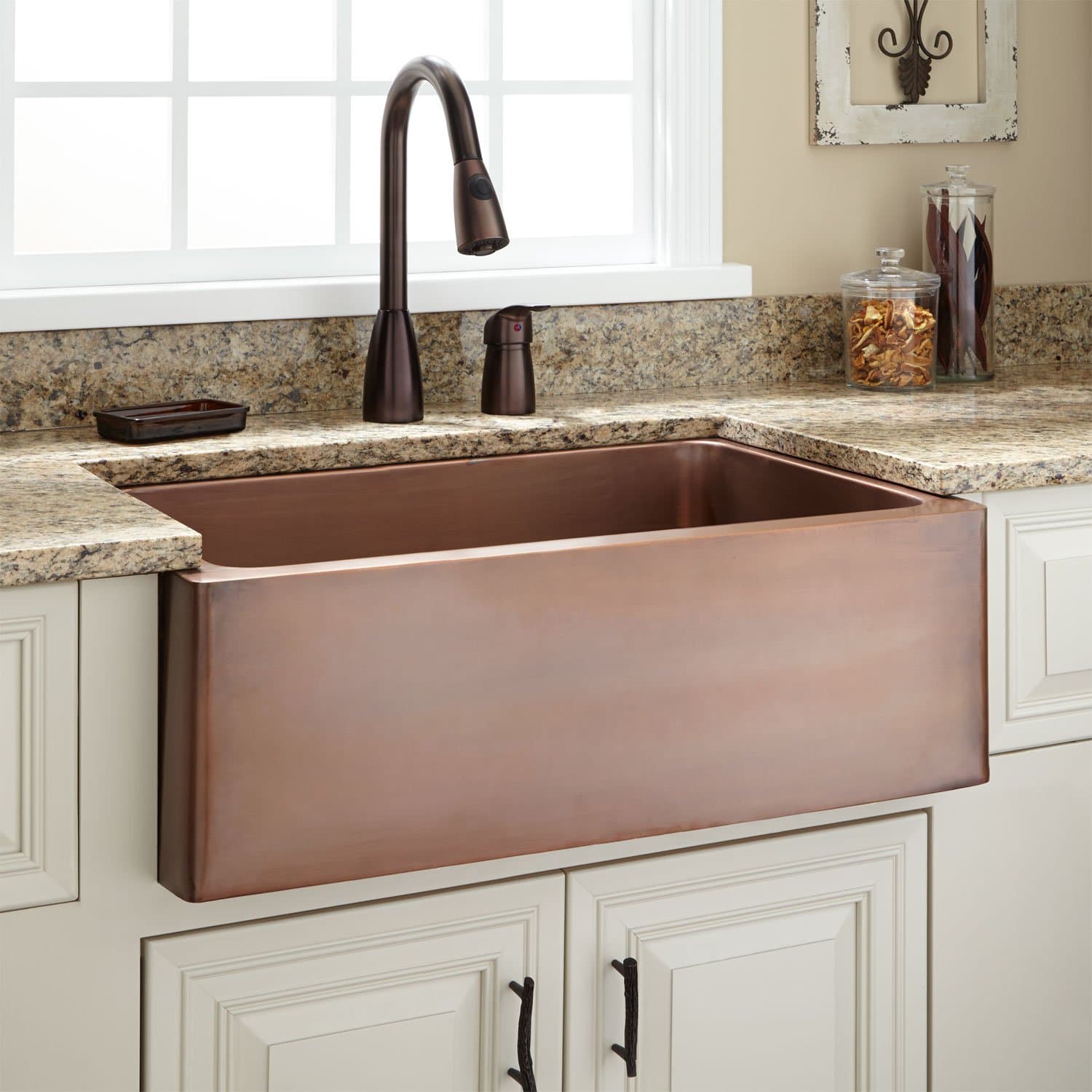 Signature Hardware 251483 Kembla 30" Farmhouse Single Basin Copper Kitchen Sink
