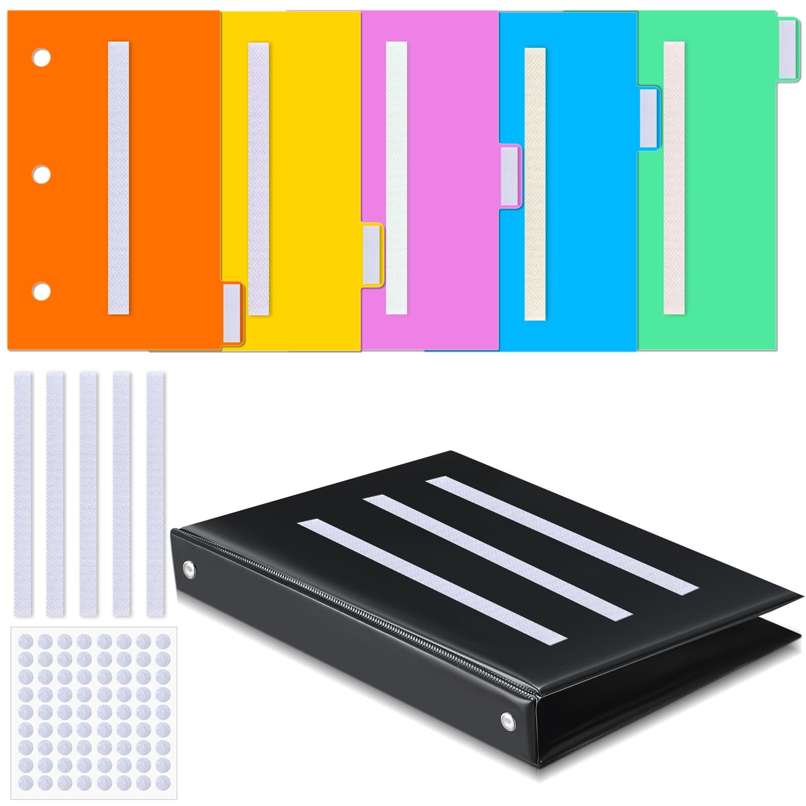 Ctosree 246 Pcs Communication Book Small Tools for Visual Schedule Picture Cards Include 3 Ring Binder Dividers 100 Adhesive Labels 5 Card Dividers for Kids ADHD(Multi Color)
