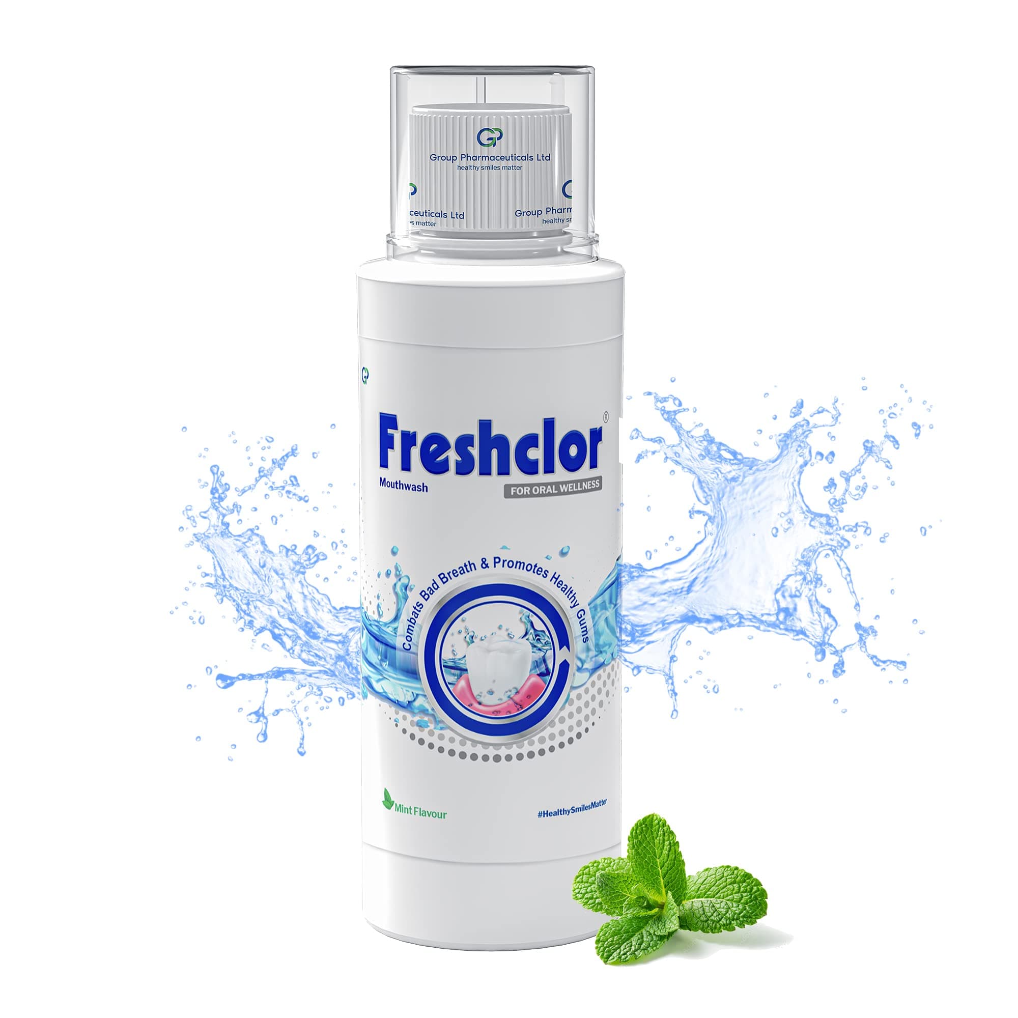 Freshclor Antimicrobial Alcohol-free Mouthwash | Bad Breath Remover | Fresh Mint Flavour Liquid Mouthwash for Oral Care | Vegan-friendly | (Pack of 1) 200ml bottle