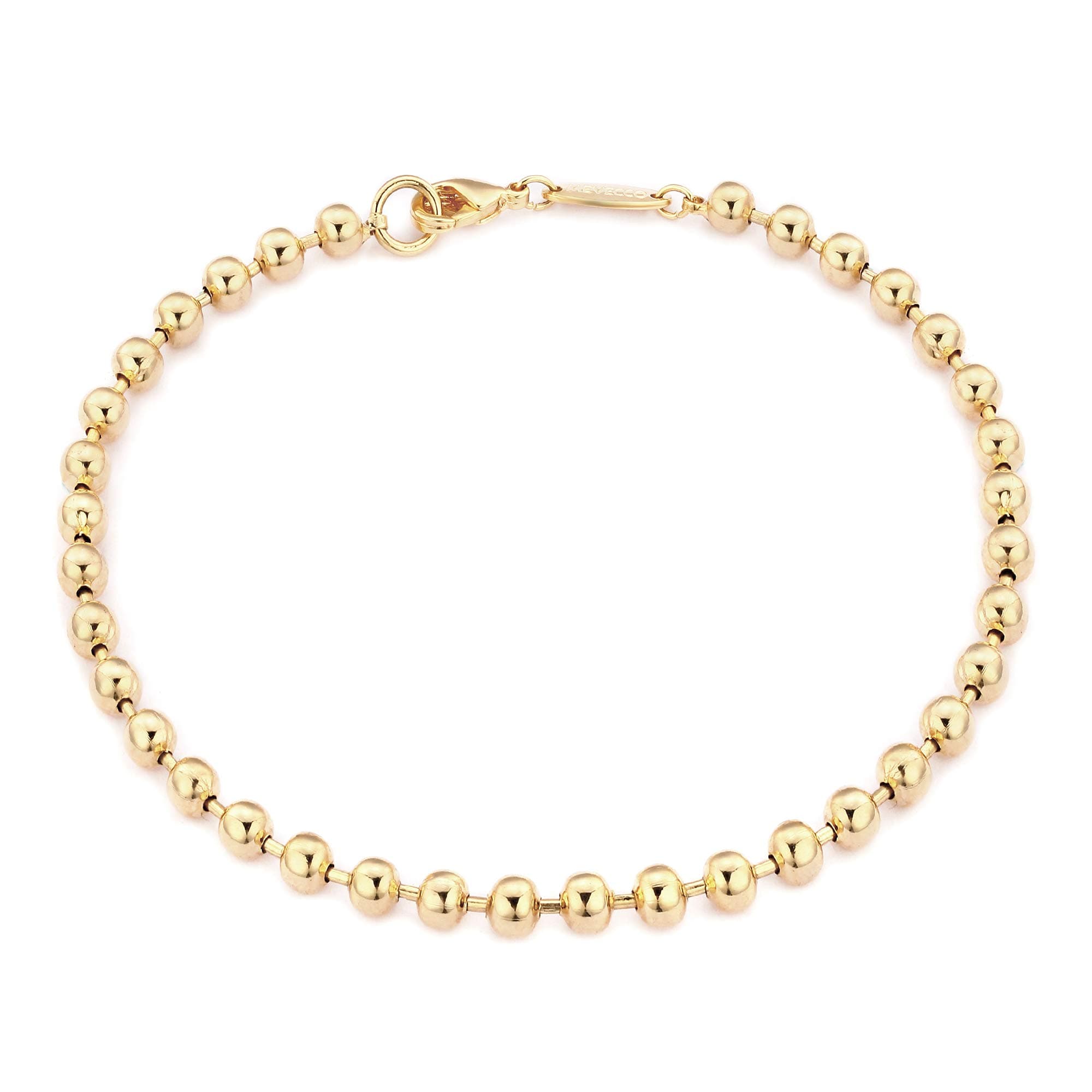 – Gold Beaded Bracelets,18K Gold Plated Handmade Cute Satellite Diamond Cut Oval and Round Beads Rope Chain Dainty Bracelet for Women
