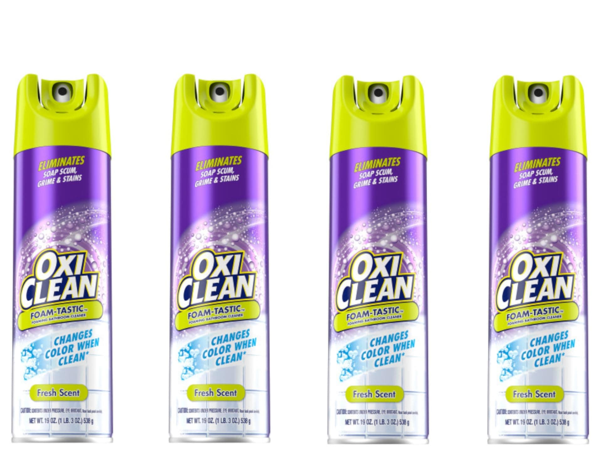Foam-Tastic Foaming Bathroom Cleaner, Fresh Scent, 19 oz (4 Pack)