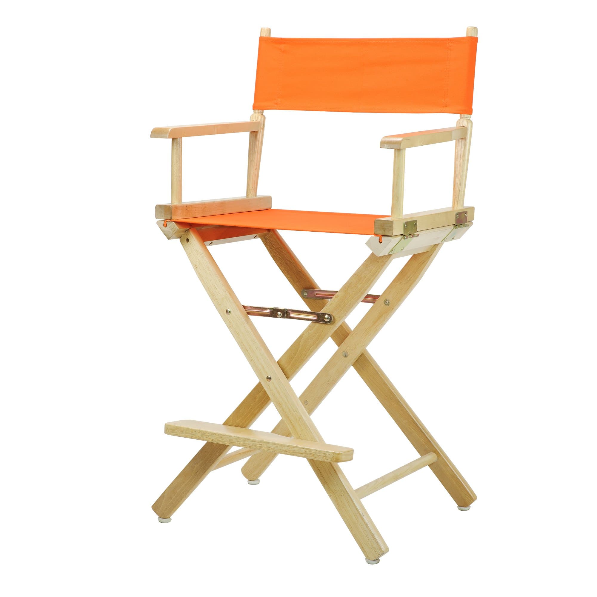 Casual Home 24" Director's Chair Natural Frame with Tangerine Canvas, Counter Height