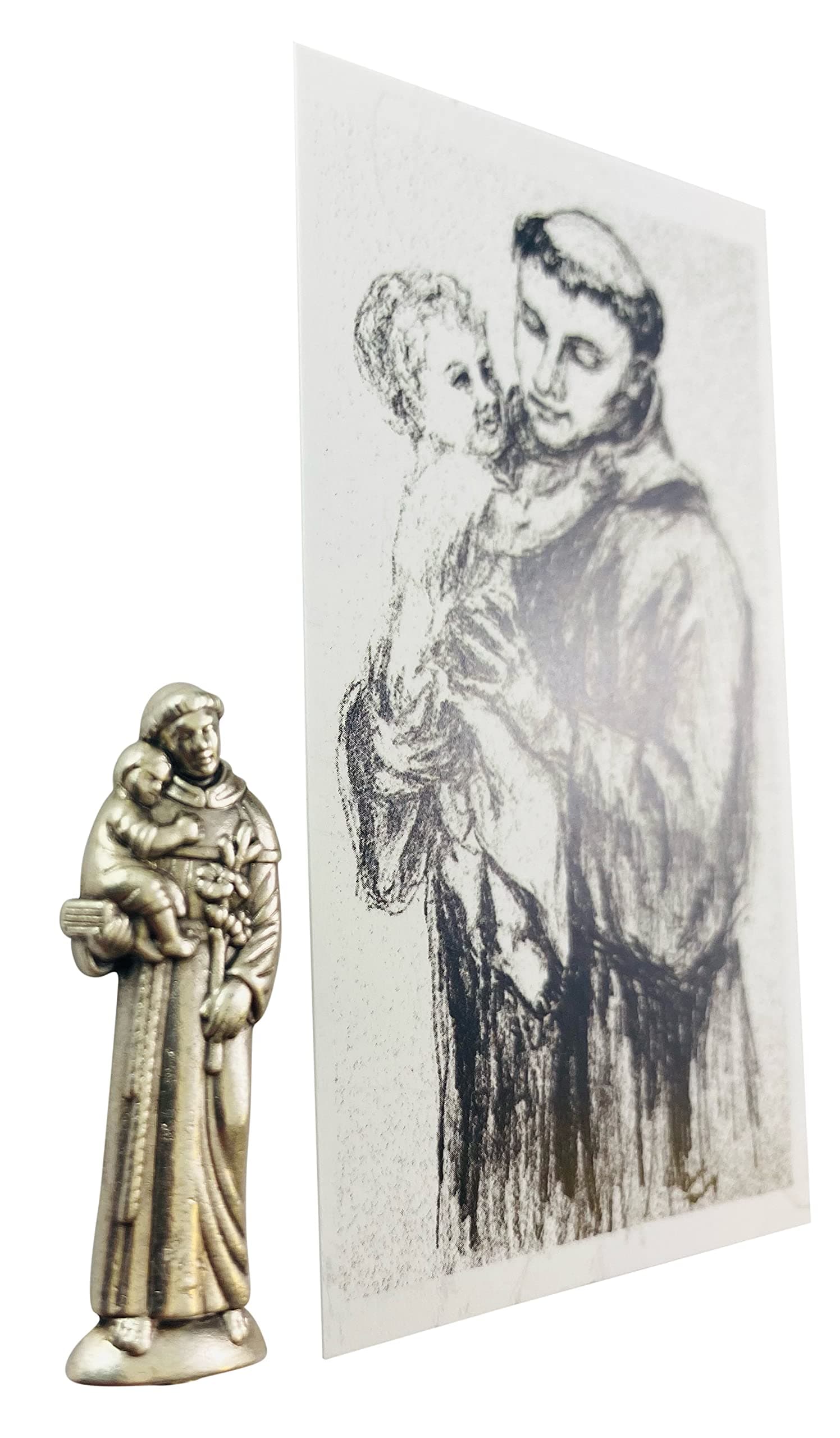 Westman Works St Anthony Patron Saint of Hopeless Lost Causes Prayer Kit with Pocket Saint Statue and Holy Card