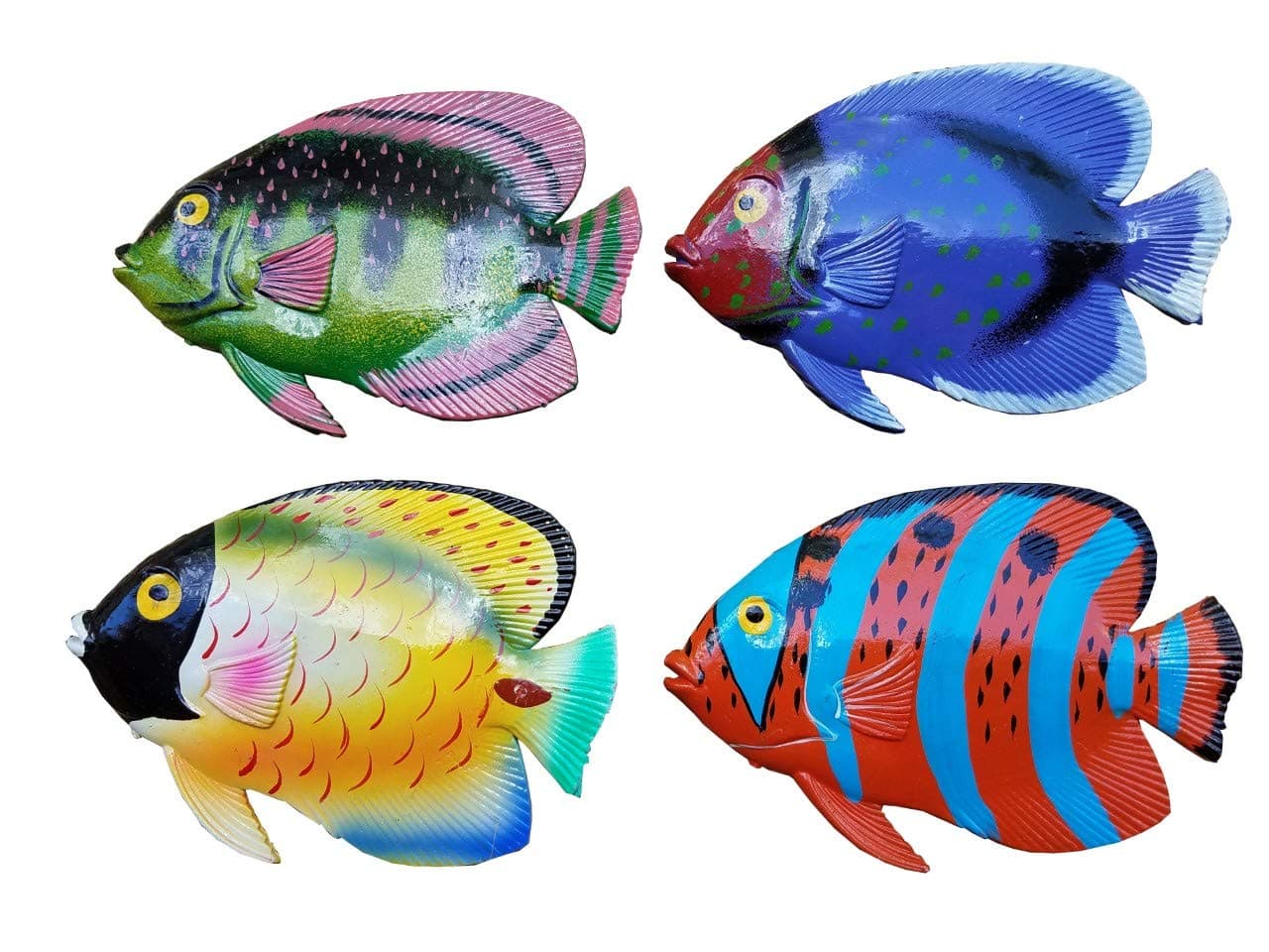 ALL SEAS IMPORTSVibrant & Exotic Set of (4) Decorative Tropical Wall Decor Hanging Fish