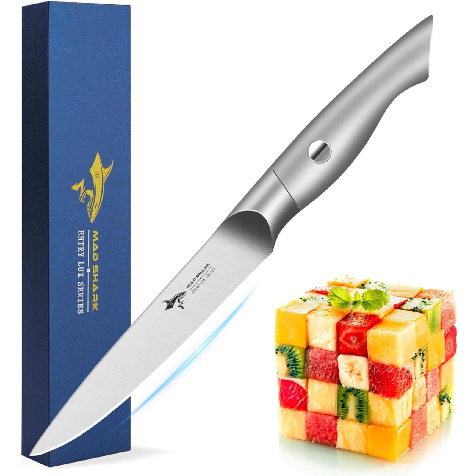 MAD SHARK Paring Knife 5 inch Paring Knives, Small Kitchen Knife, German Stainless Steel Vegetable Knife, Ergonomic Handle Design, Unique Gift for Men/Women