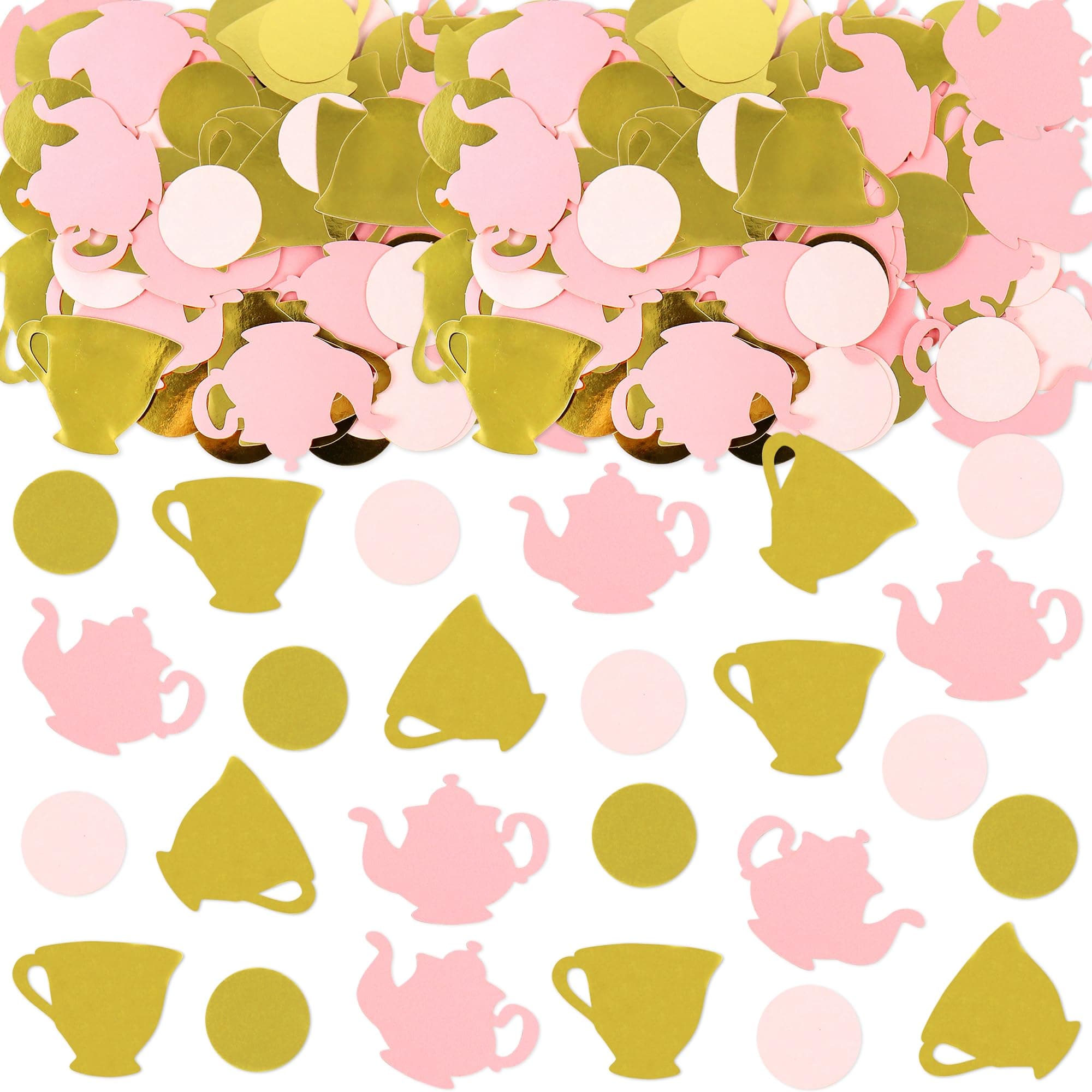 Cyodoos 100 Pieces Tea Party Confetti Table Decoration Party Supplies Floral Tea Themed Party Theme Picks Baby Shower Birthday Table Decor