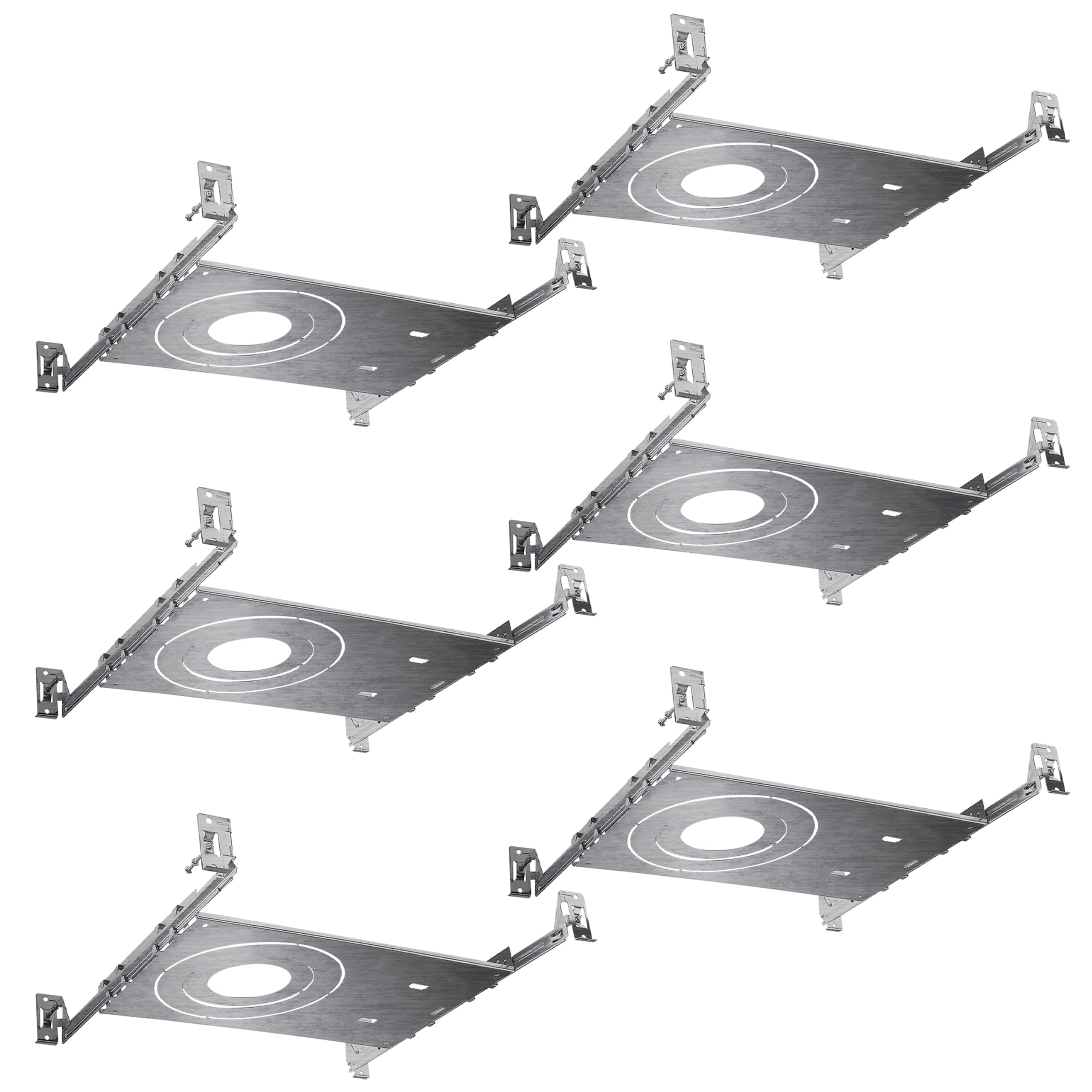 OHLECTRICNew Construction Mounting Plate for Recessed Downlight| 3-4-6-inch LED Recessed Lighting Kits | Adjustable Bars from 9.06 to 25.20 inches | (Pack of 6) OL-62797