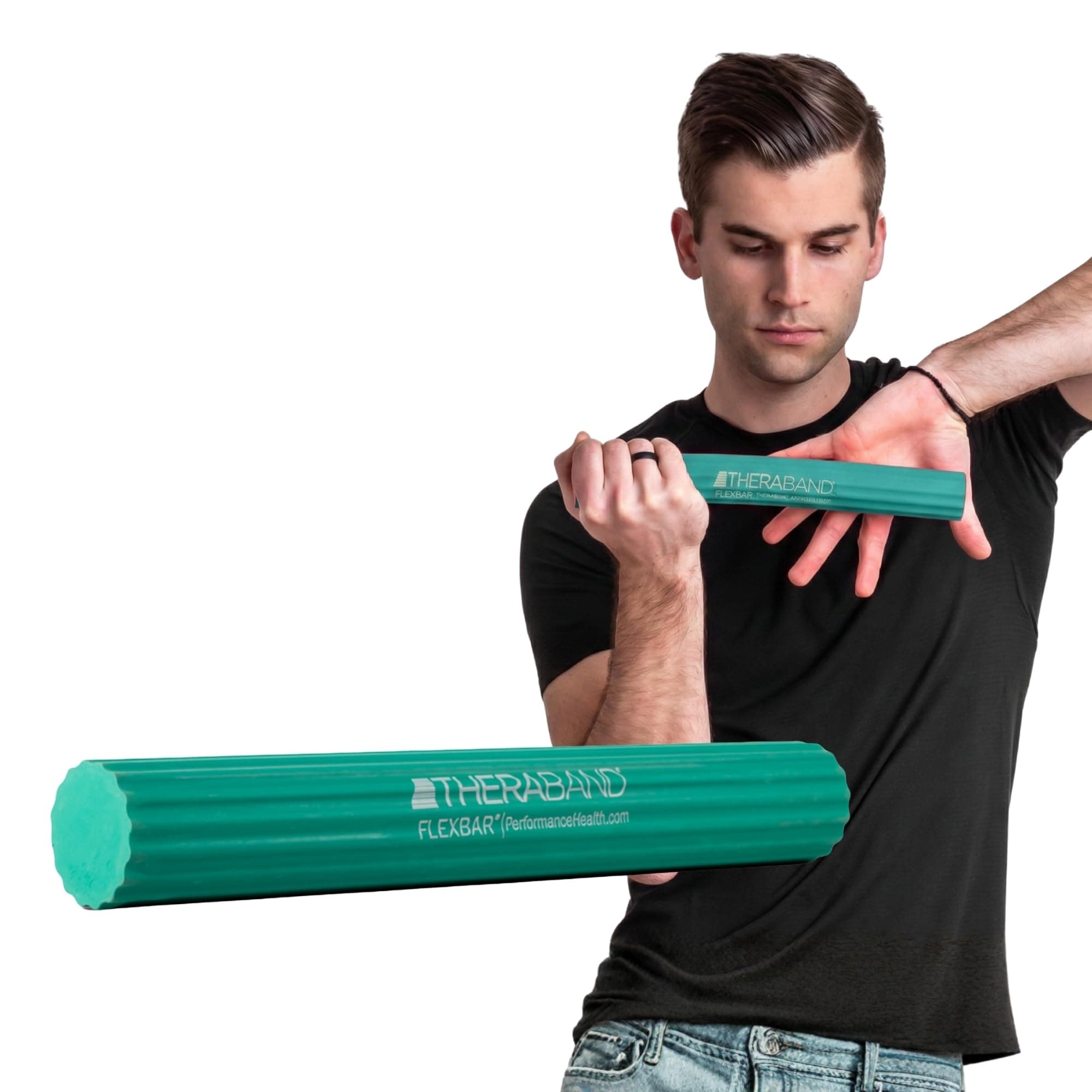 THERABAND Resistance FlexBar for Men and Women, Strength, Grip and Elbow Training and Pain Relief, Home Gym Equipment, Intermedium Level