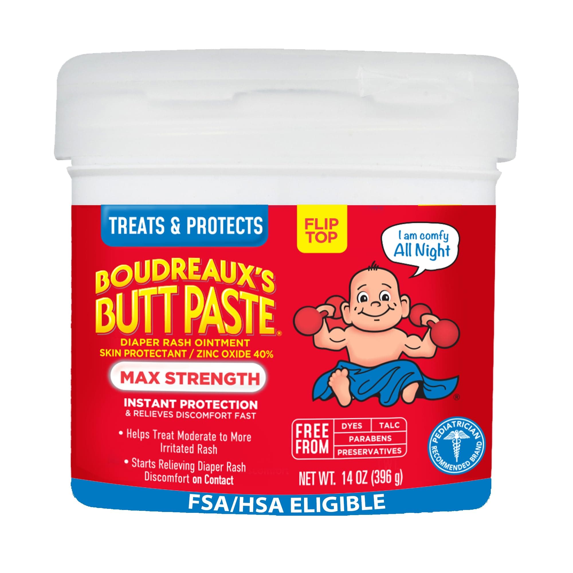 Boudreaux's Butt Paste Diaper Rash Ointment Contains 40% Zinc Oxide - 14 Ounces (Pediatrican Recommended )