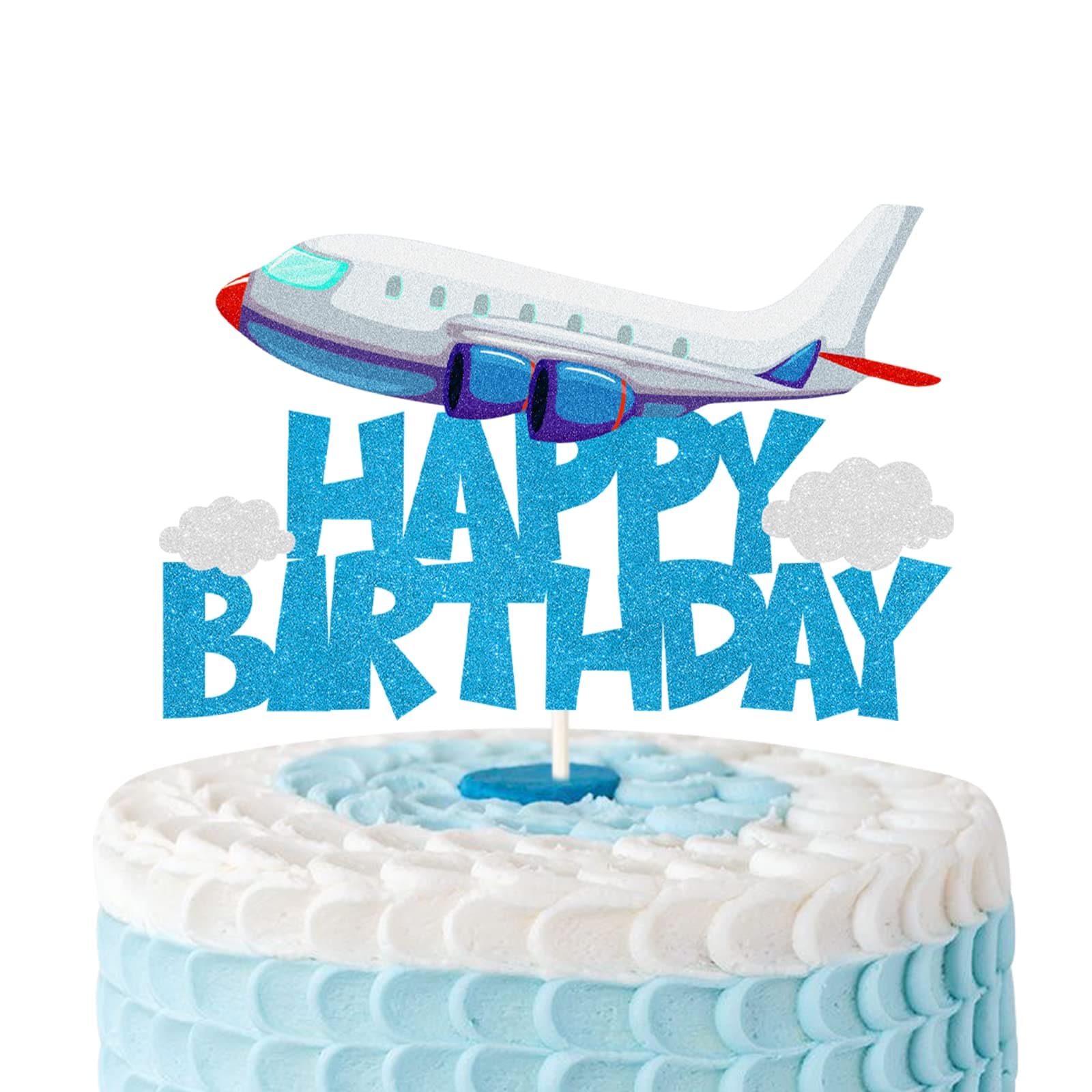 Airplane Birthday Cake Topper,Airplane Travel Themed Birthday Party Decorations for Kids Birthday Party,Kids Plane Theme Party Baby Shower