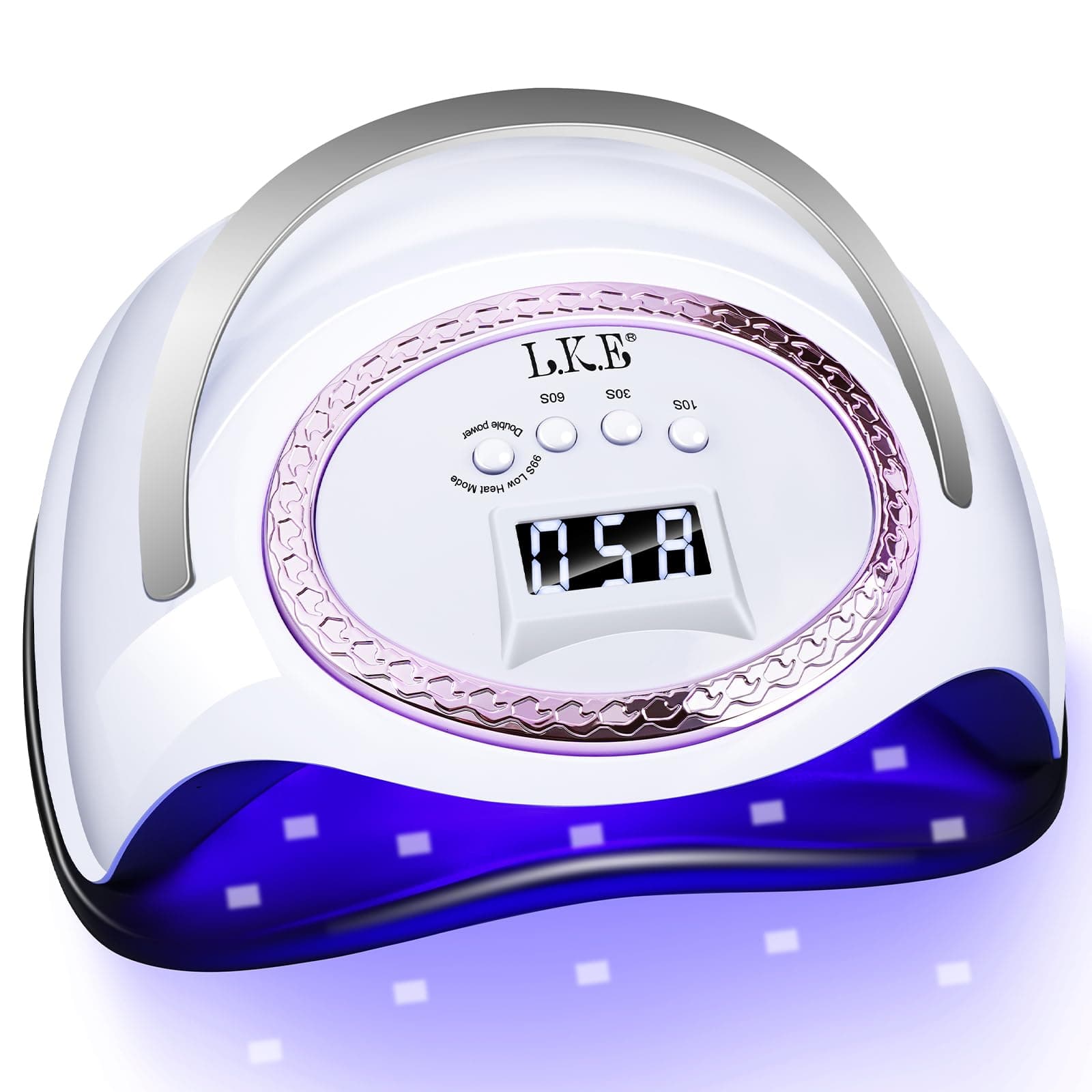 LKE UV Nail Lamp, 72W LED Nail Lamp Nail Dryer Light for Nails with 3 Timer Setting & LCD Touch Display Screen for Home and Salon Use (C-White) (3)