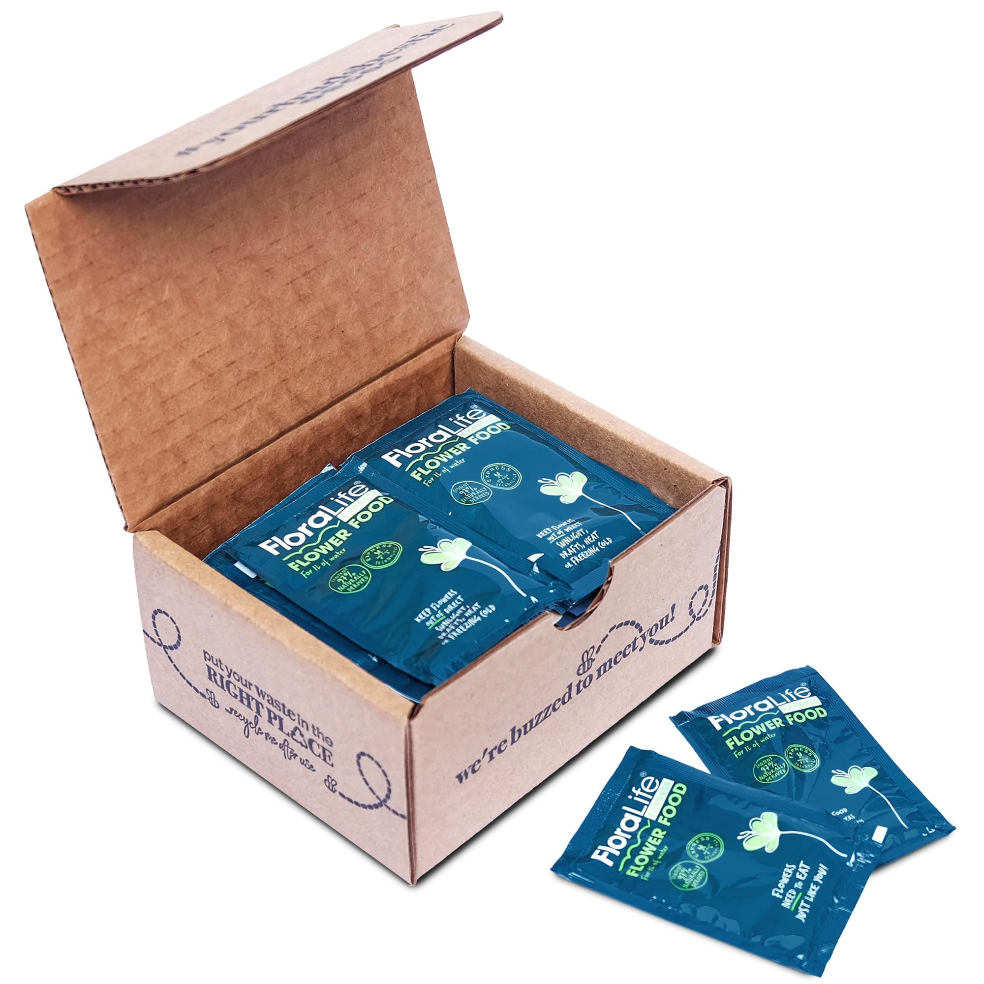 FloraLife Cut Flower Food Packets - Floral Food for Fresh Cut Flowers - Optimal Nutrition Solution for Flower Bunches, Bouquets and Arrangements (25 Count)