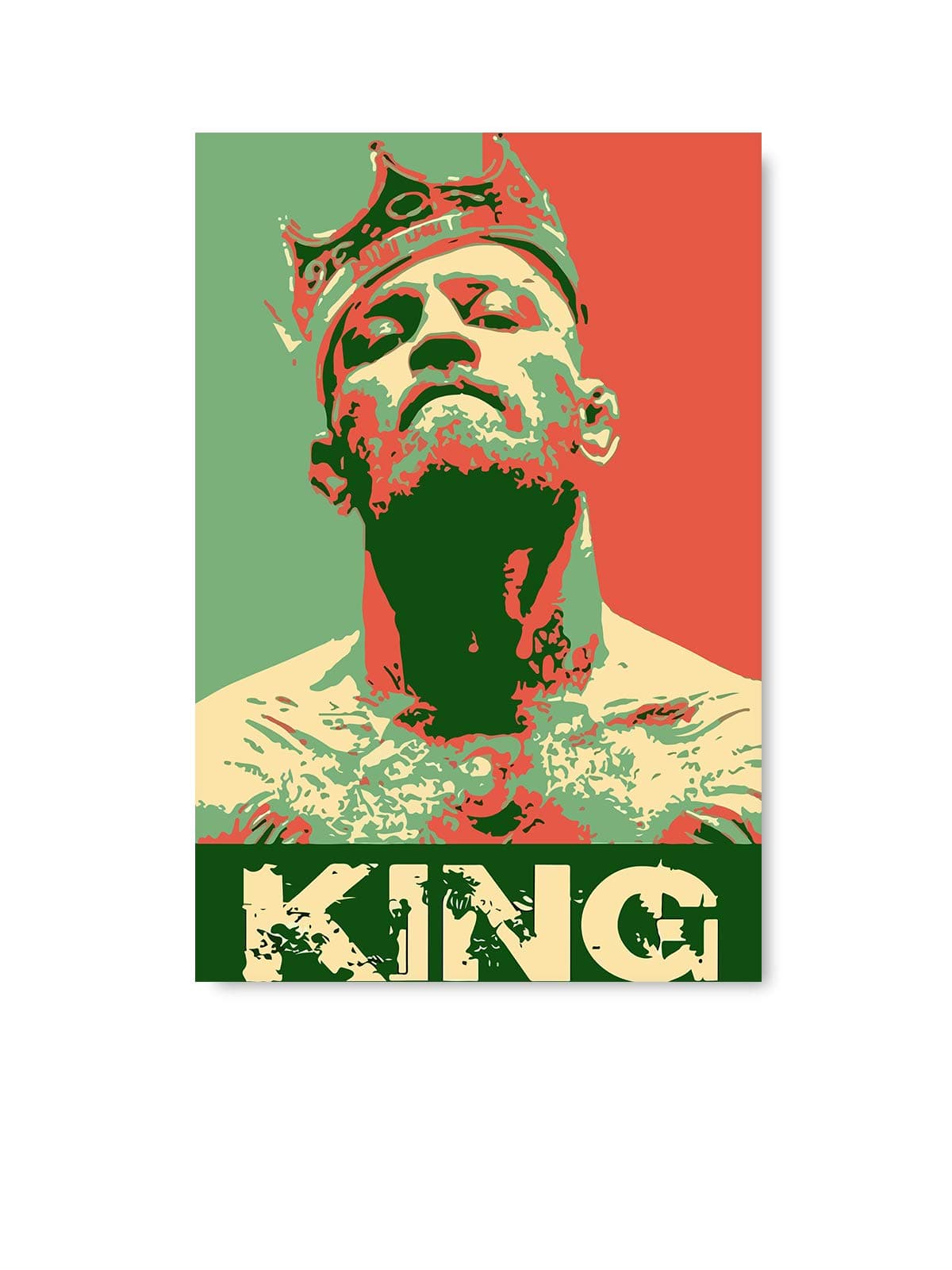 Funny Ugly Christmas Sweater Conor McGregor Unframed Wall Art King UFC McGregor Poster Sport Themed Colorful Wall Art Portrait Painting Pop Art Conor McGregor Fans Gifts 8" x 12"