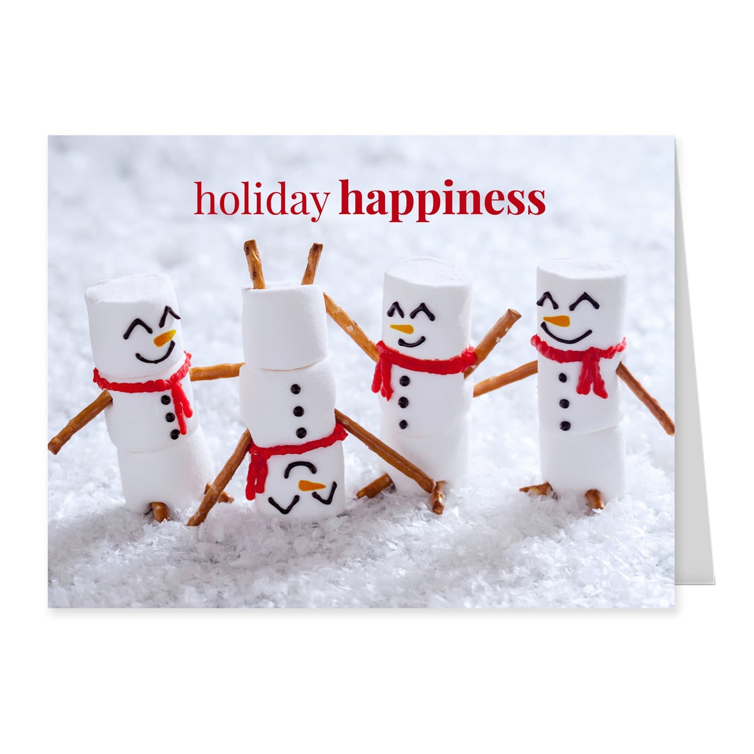 Canopy Street Marshmallow Snowmen Holiday Card Pack - Set of 25 cards - 1 design, versed inside with envelopes