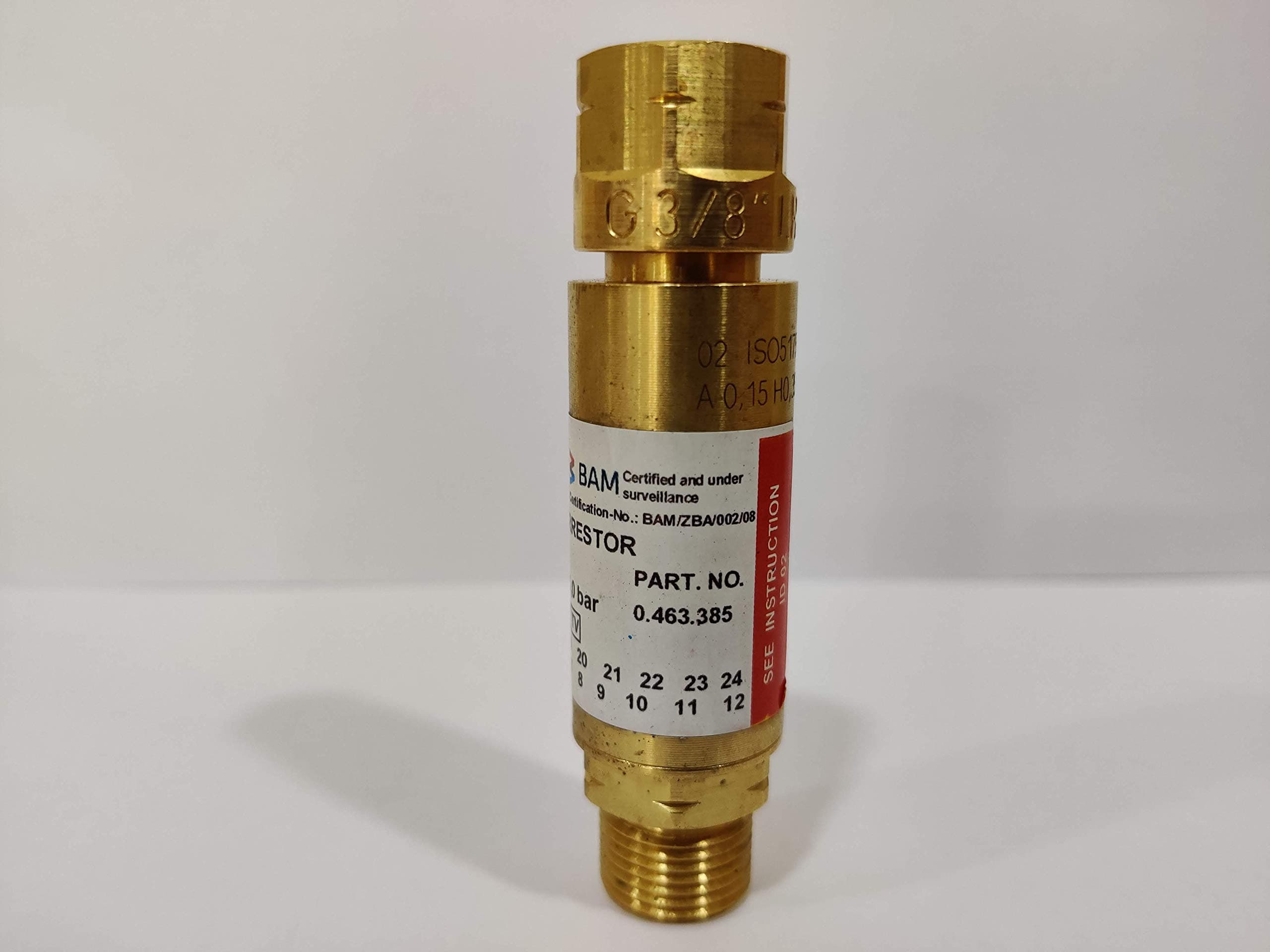 Messer Flashback Arrestor, DGN, Fuel, Regulator Mount, Connection: G 3/8 Inch LH, MS0463385