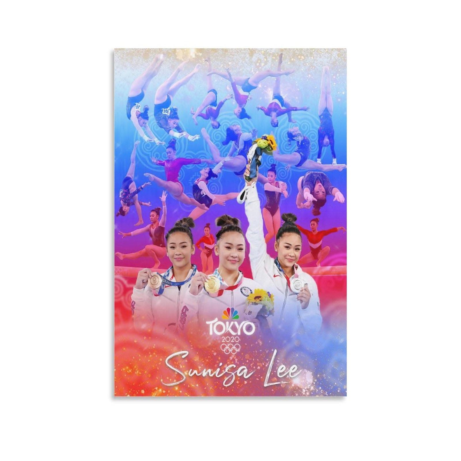 Suni Lee Poster Sunisa Lee The US Women's Gymnastics Team Wallpaper (10) Picture Print Canvas Poster Wall Paint Art Posters Decor Modern Home Artworks Gift Idea 08x12inch(20x30cm)