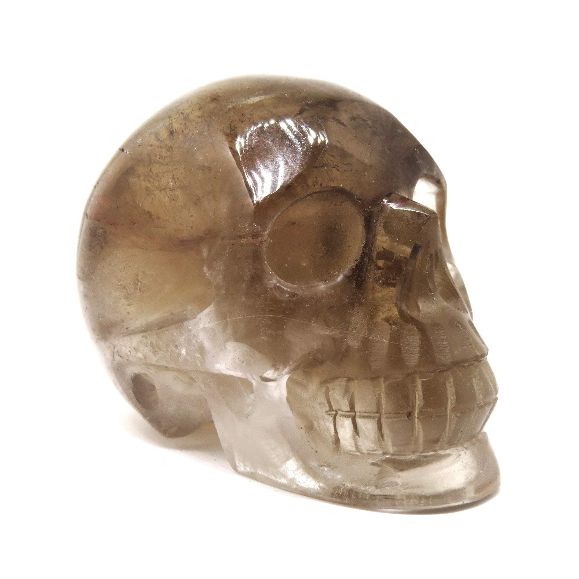 Smokey Natural Citrine Crystal Skull Carving (Small)