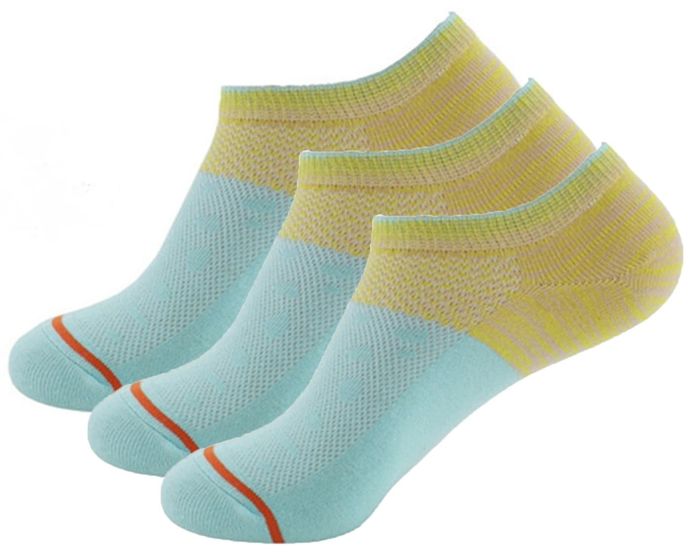 Huathy Womens Low Cut Invisible Sportive Sneaker Socks Multicolor Cotton Rich ,Light Blue ,Shoe: 4-9