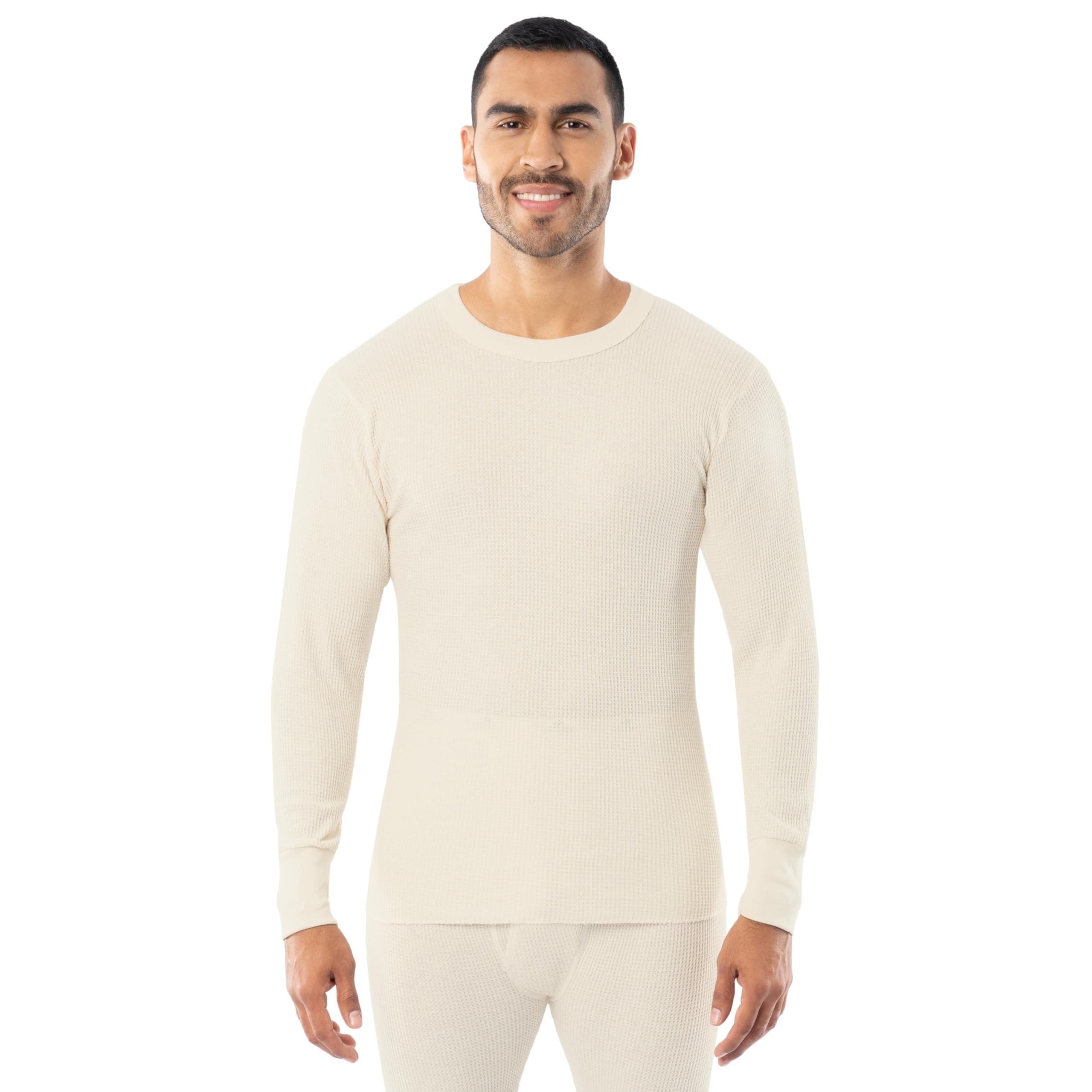 Men's Heavyweight Cotton Waffle Thermal Underwear Crew Top