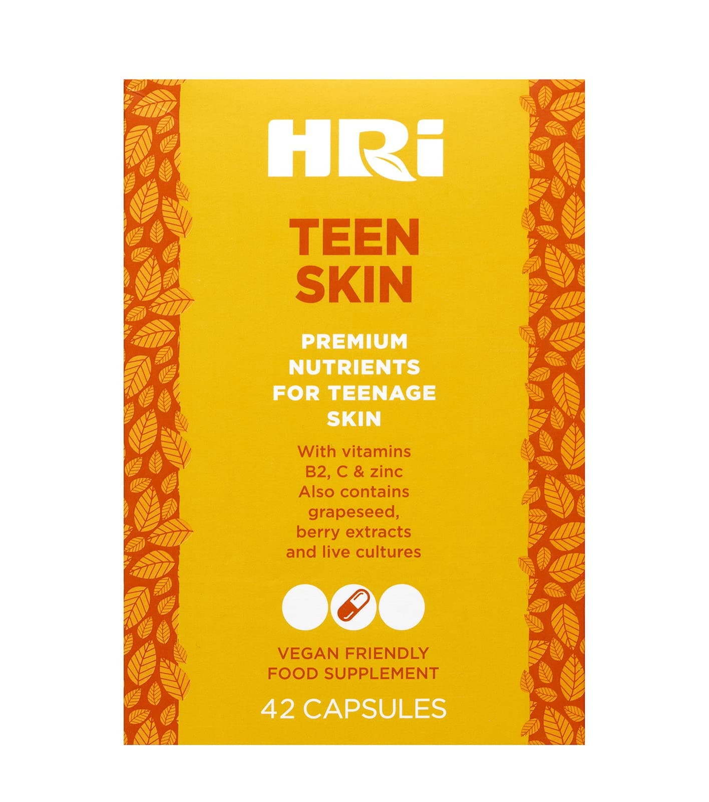 Teen Skin Multivitamin Supplement - Multivitamins for Kids 12-18 Years - Aids Health and Well Being of Children. Healthy Immune System, Gut, Skin Care for Teenage Girls and Boys. 42 Vegan Capsules