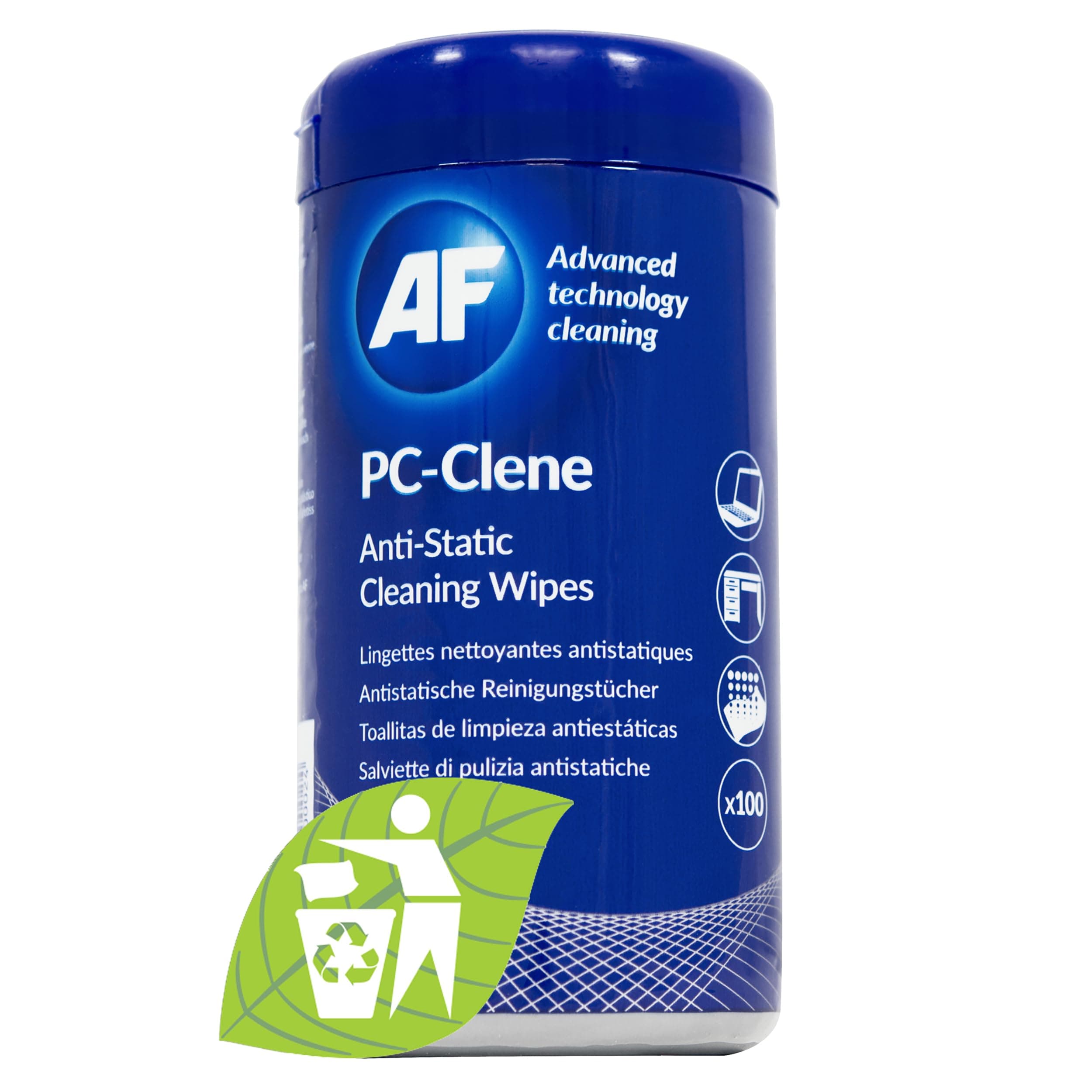 AF Anti Static PC Cleaning Wipes - for PC & Laptop Hard Surfaces, Desk, Desk Phone, VR, Headset, Games Console & Controller, Printers & More.