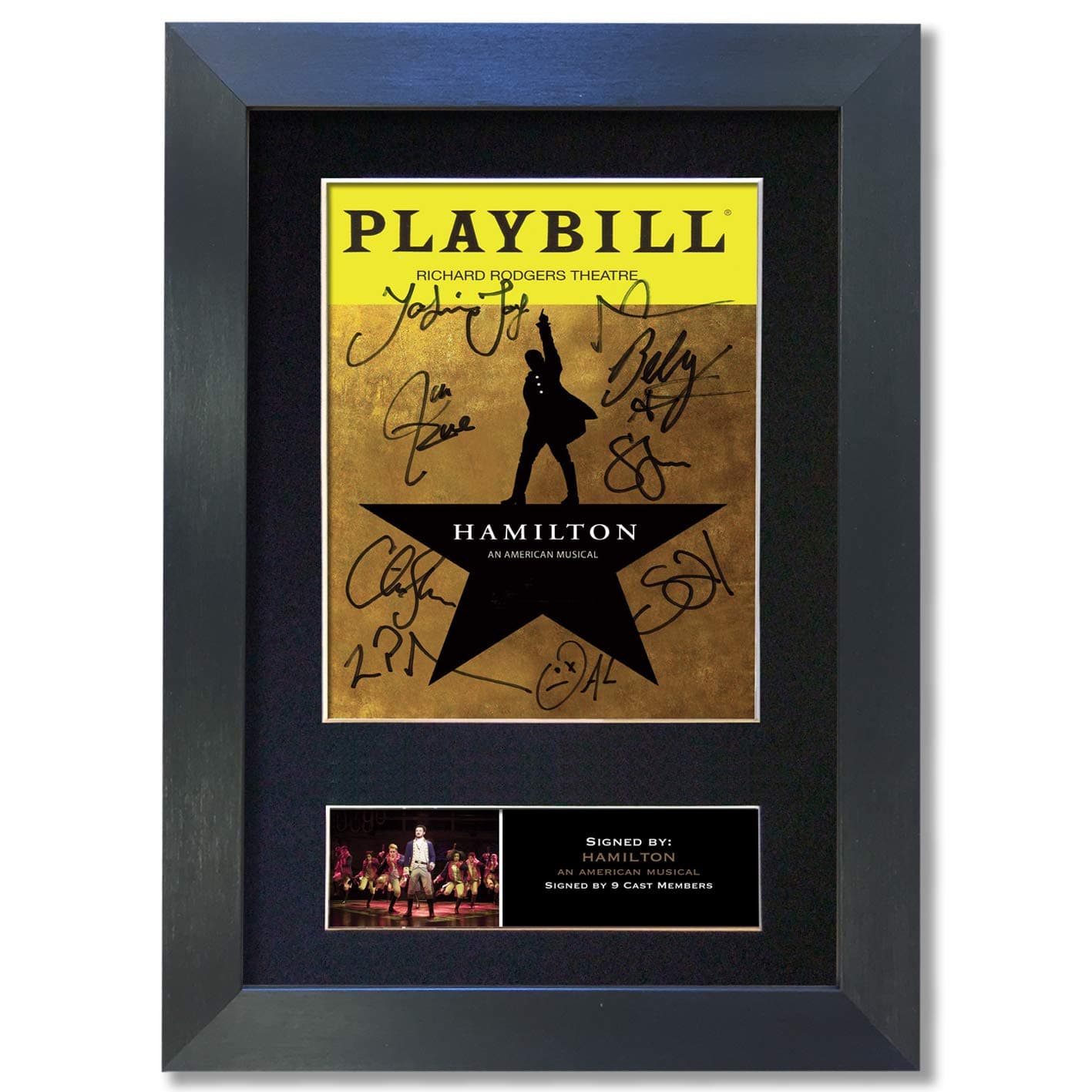 #851 HAMILTON American Musical Signed Reproduction Autograph Quality Mounted Photo BLACK FRAME Print