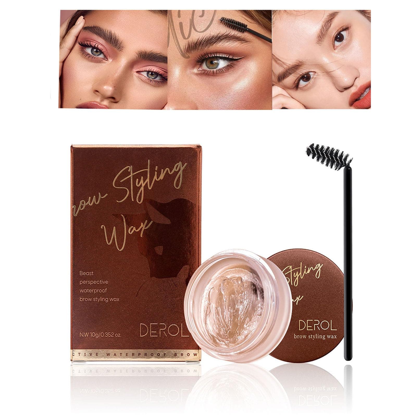 Eyebrow Pomade Kit Soap Brow Set Eyebrows Wax Gel Dip Brows Styling Cream Long Lasting Waterproof with Eyebrow Brush Gel de larga duración para las cejas Natural Makeup Secure Hold Clear 10g