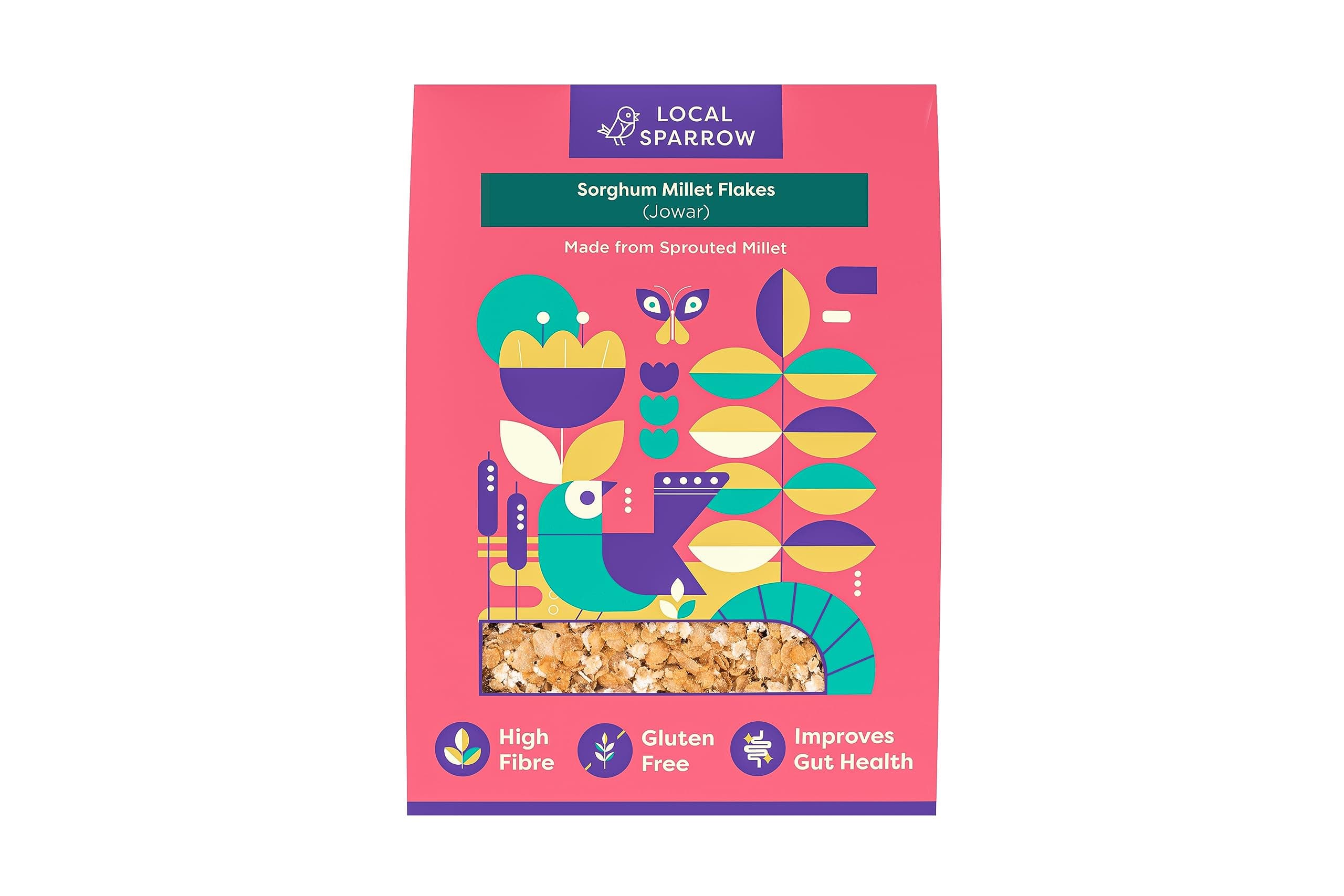 Local Sparrow Sprouted Sorghum Millet Flakes| 500grams| Jowar Poha