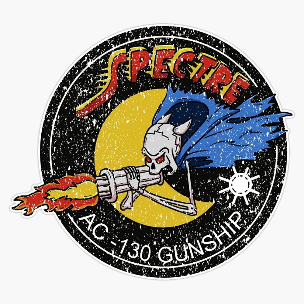 Vietnam Ac-130 Gunship Ghost Aerial Gunner Gear Vinyl Sticker Waterproof Decal Laptop Wall Window Bumper Sticker 5"