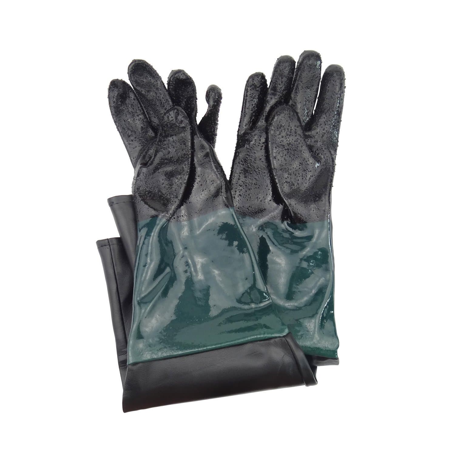 Jewboer 23.6" Rubber Sandblasting Sandblaster Gloves for Sandblast Cabinets